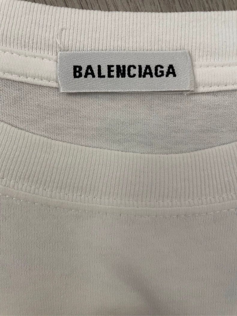Balenciaga Balenciaga White Double B Lock Small Logo Short Sleeve T-Sh Size US M / EU 48-50 / 2 - 5 Thumbnail