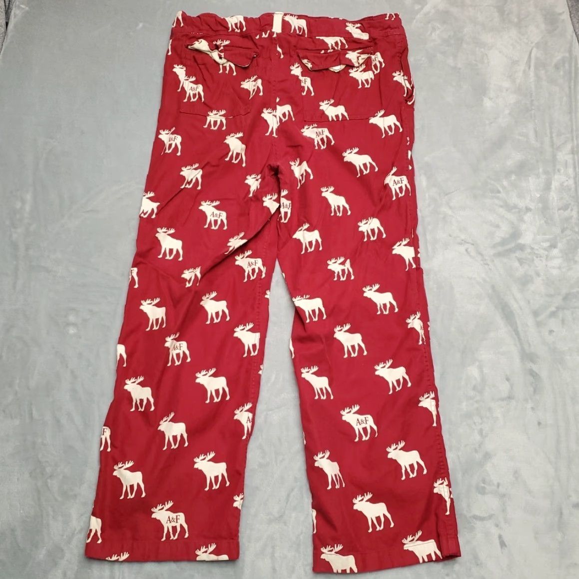 Abercrombie & Fitch VTG Abercrombie & Fitch Pants Men L Red Lounge Drawstring brushed Twill Retro Y2K Size US 33 - 4 Thumbnail