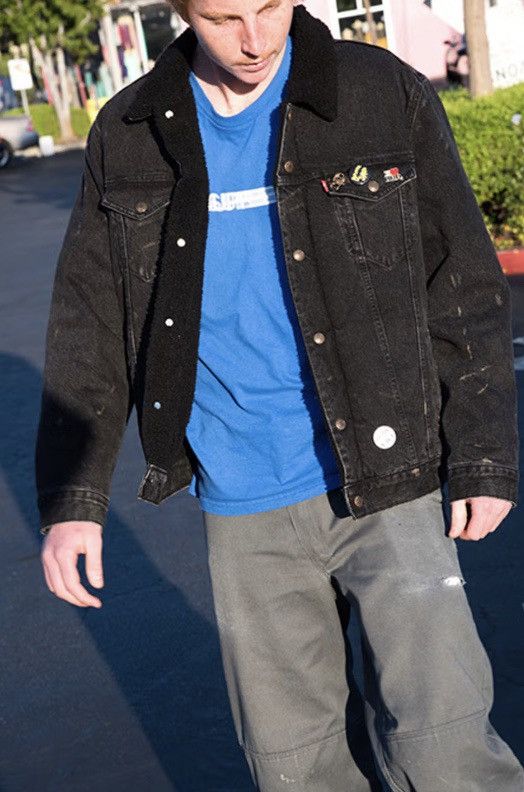 Levi's × Supreme Supreme Levi’s Bleached Sherpa Trucker Jacket Size US L / EU 52-54 / 3 - 3 Thumbnail
