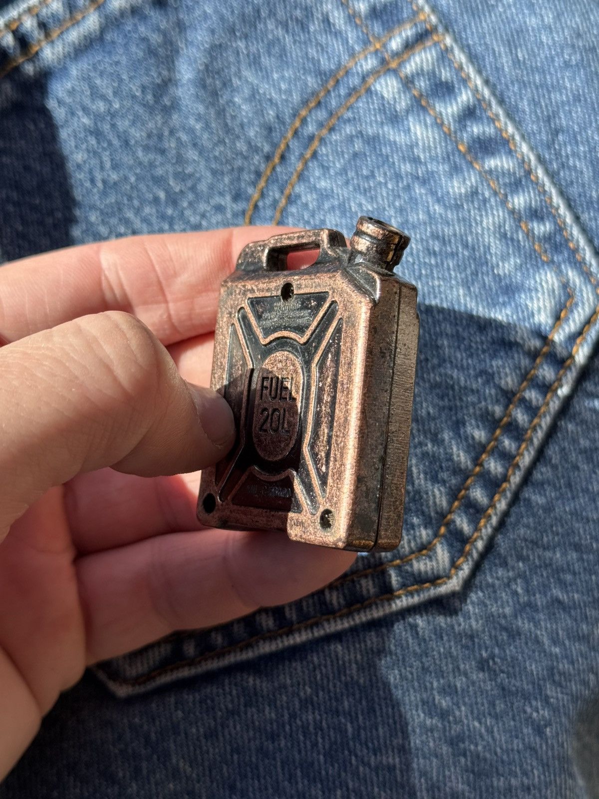 Vintage 🛞Brown Vintage Cigar Lighter canister fuel, WORK Size ONE SIZE - 3 Thumbnail