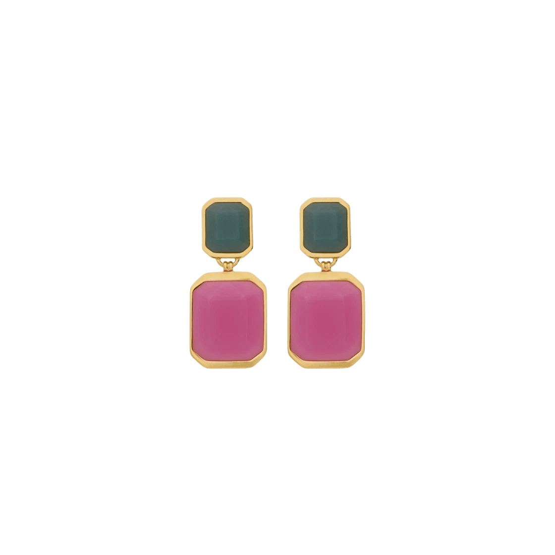 Saint Laurent Paris o1s1wg110325 Size: OS / 737929 Octagon Earrings Metal Resin Size ONE SIZE - 1 Thumbnail