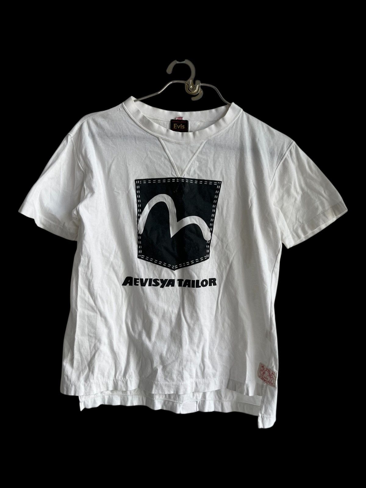 Evisu 1990s Evis Daicock Seagull Logo Double V Cropped Tee Shirt Size US S / EU 44-46 / 1 - 1 Thumbnail