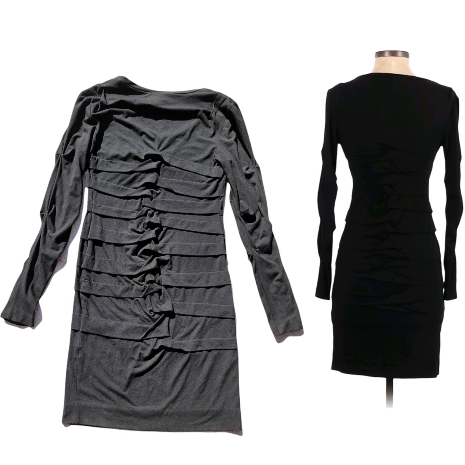 Nicole Miller Vtg Nicole Miller Witchy Long Sleeve Ruched Bodycon Dress Bl Size S / US 4 / IT 40 - 5 Thumbnail