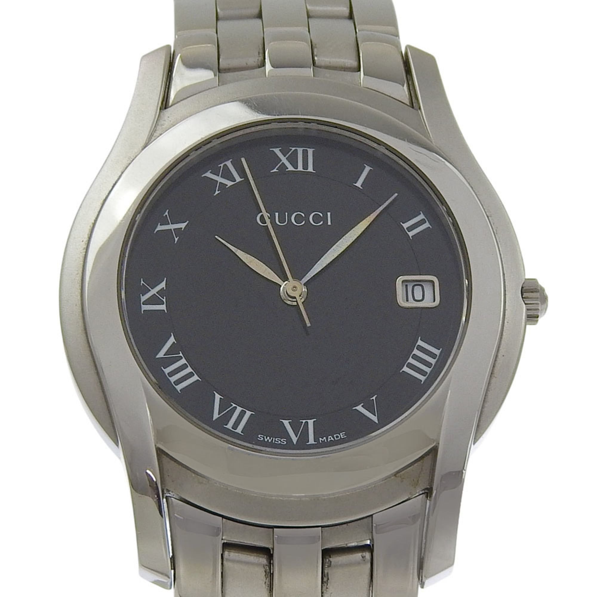 Gucci Gucci 5500M Stainless Steel Black Quartz Analog Watch with Dial for Women Size ONE SIZE - 1 Thumbnail