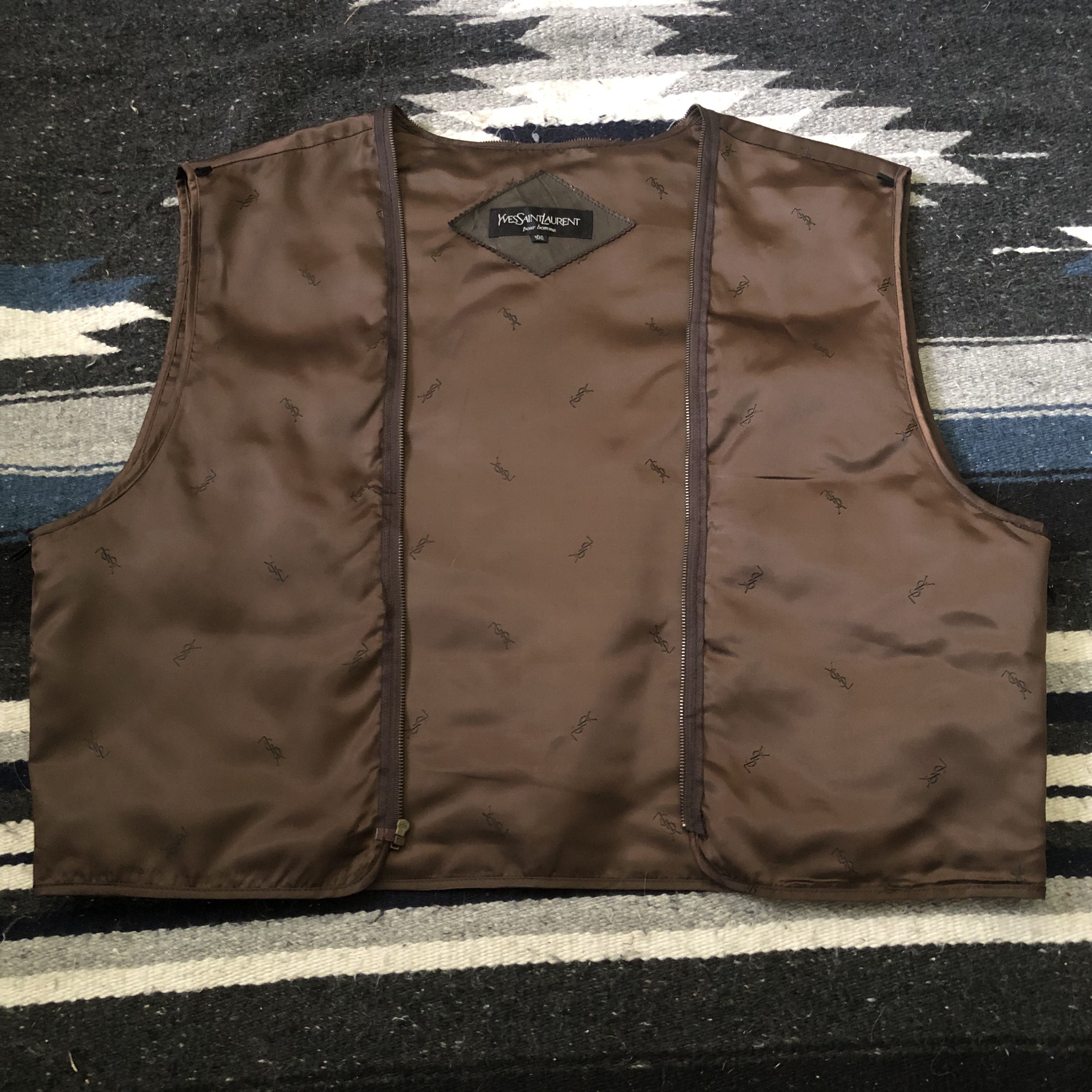 Yves Saint Laurent VINTAGE 90s Yves Saint Lauren monogram inner vests jacket Size US XL / EU 56 / 4 - 1 Thumbnail