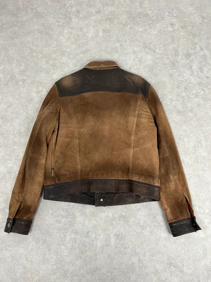 Armani 2000s Armani Brown Suede Leather Two Tone Trucker Jacket Size US M / EU 48-50 / 2 - 6 Thumbnail