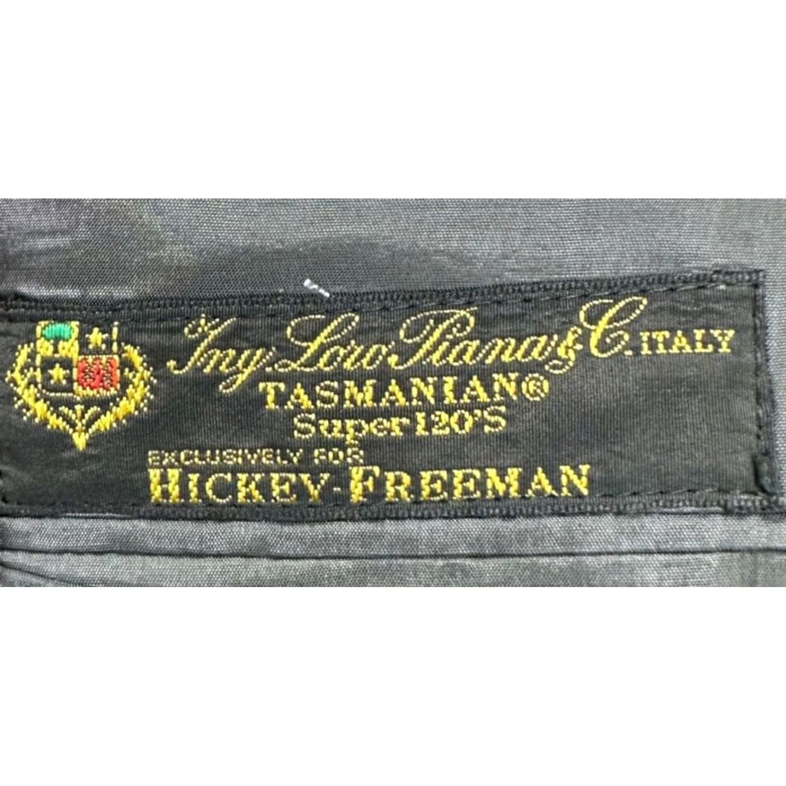 Loro Piana VINTAGE? No. Hickey Freeman Blazer Inner Pockets 44 Long Dark Grey Pinstripe 100% Wool Men Size 44R - 6 Thumbnail
