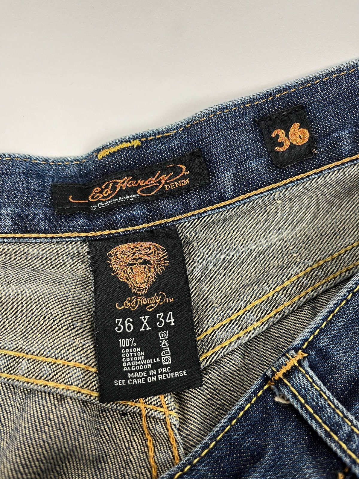 Ed Hardy Ed Hardy Distressed Embroidered Pocket Y2K Denim Size US 36 / EU 52 - 10 Thumbnail