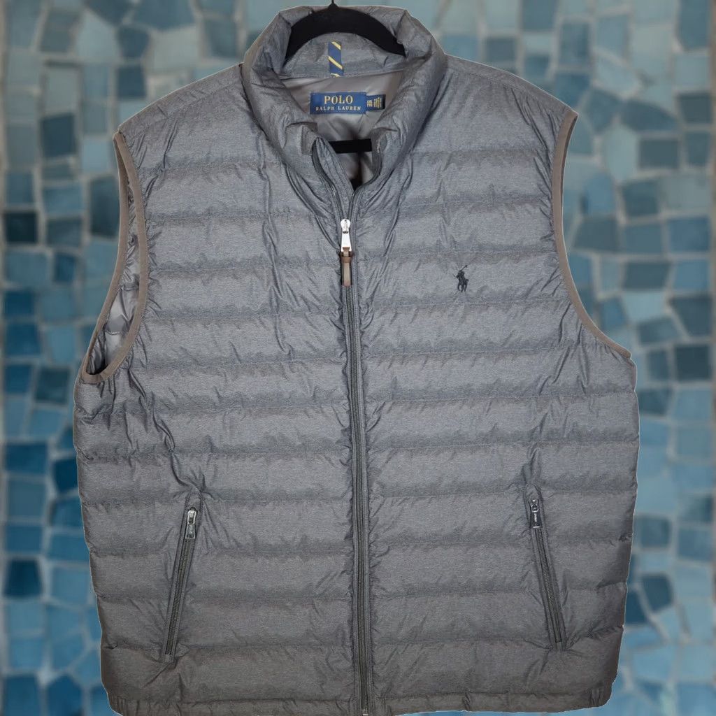 Polo Ralph Lauren Polo Ralph Lauren Vest Big & Tall Packable Quilted Down Gray Heather Mens XXL / 2XL Quilted Down Vest Size US XXL / EU 58 / 5 - 1 Thumbnail