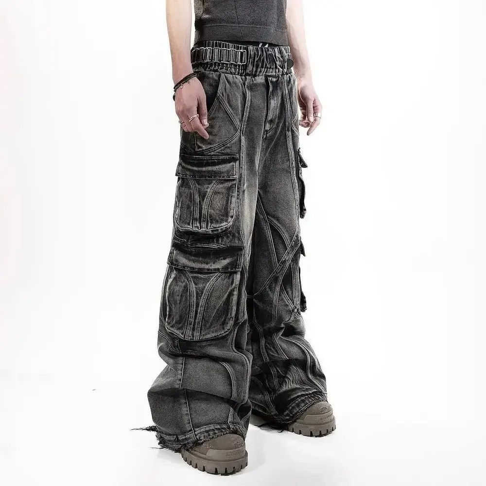 Japanese Brand × Vintage faded y2k hiphop baggy cargo pants Size US 31 - 1 Thumbnail
