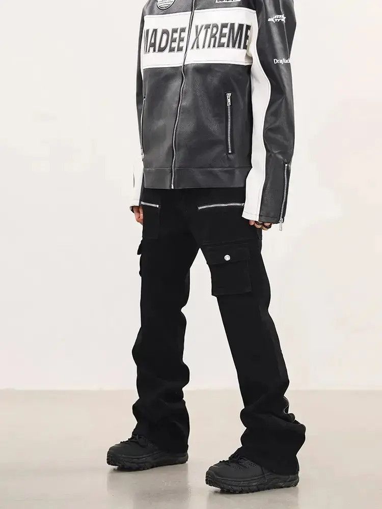 Japanese Brand Retro Multi Pocket Zipper Hip Hop Loose Jeans Size US 30 / EU 46 - 3 Thumbnail