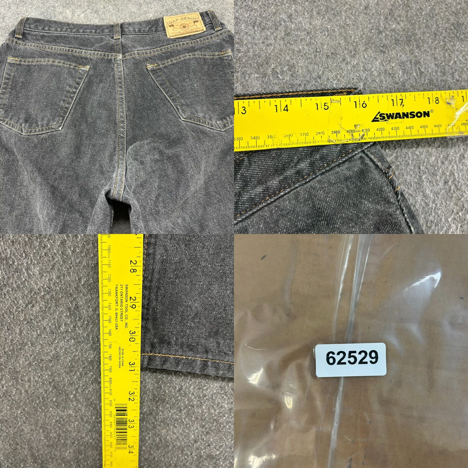 Gap VINTAGE Gap Jeans Mens 32x31 Black Relaxed Tapered Medium Wash Denim 90s Size US 32 / EU 48 - 9 Thumbnail