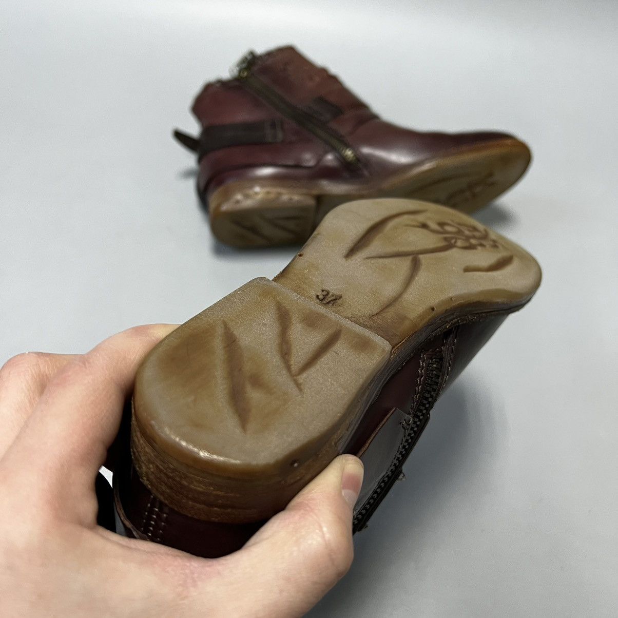 A.S.98 A.S.98 Airstep Design Zip Ankle Boots Shoes Burgundy leather Size US 7 / IT 37 - 23 Thumbnail