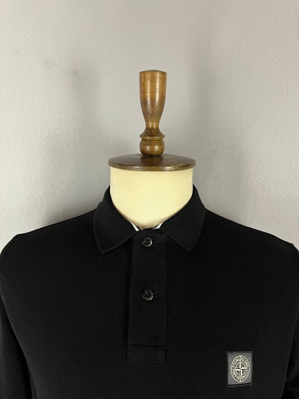 Stone Island Stone Island Polo Long Sleeve Black Program Patch Size US L / EU 52-54 / 3 - 3 Thumbnail