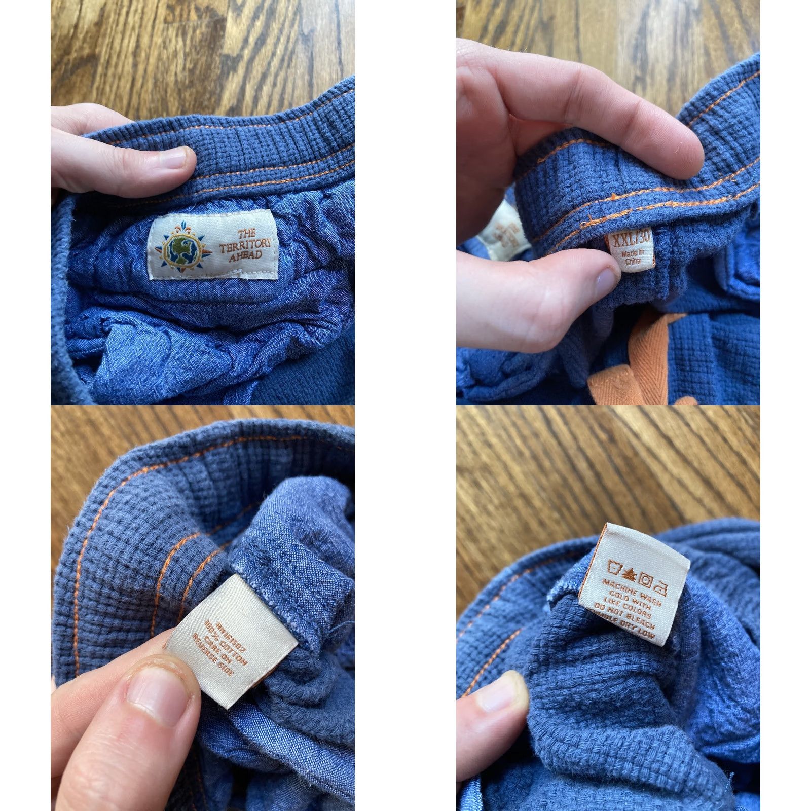 The Territory Ahead Territory Ahead Pants Mens 2XL/30 Blue Knit Lounge Drawstring Casual Travel Workwear Size US 39 - 8 Thumbnail