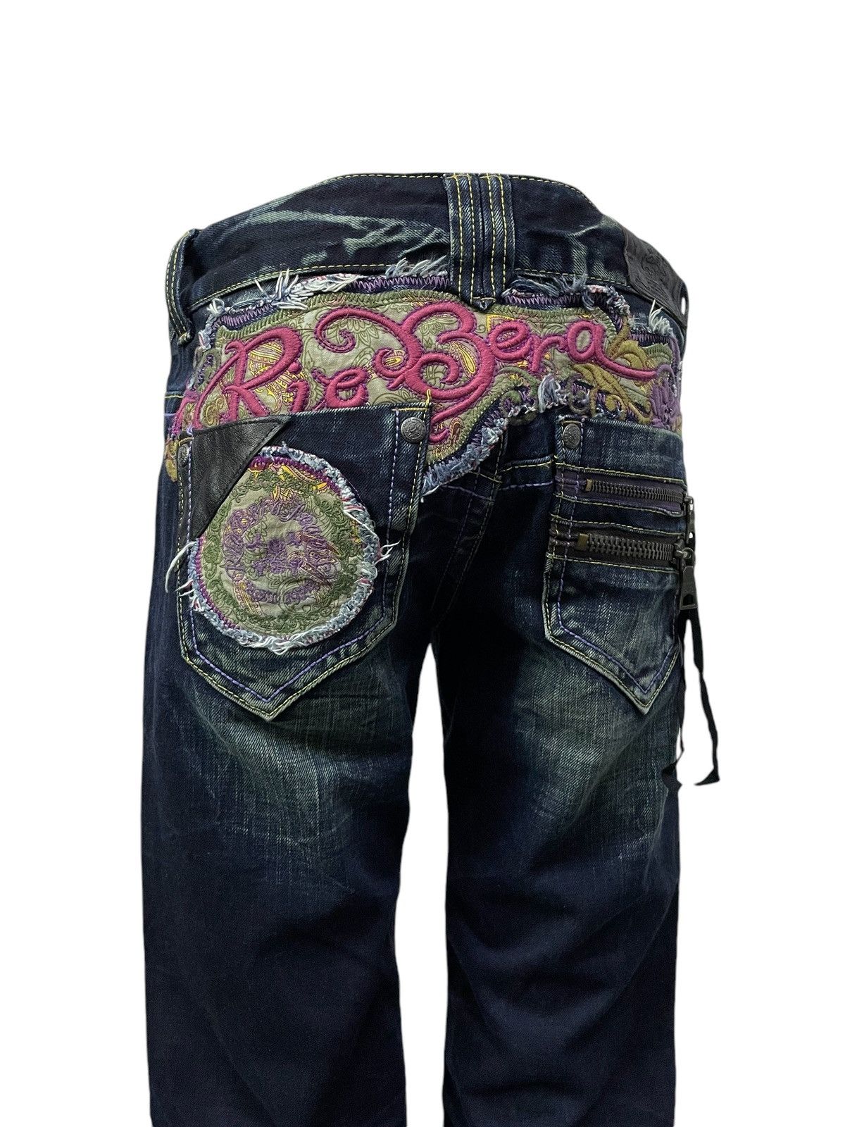 Affliction Riobera Embroidery Red Pepper Lolita Style Pocket Flare Pant Size US 28 / EU 44 - 6 Thumbnail