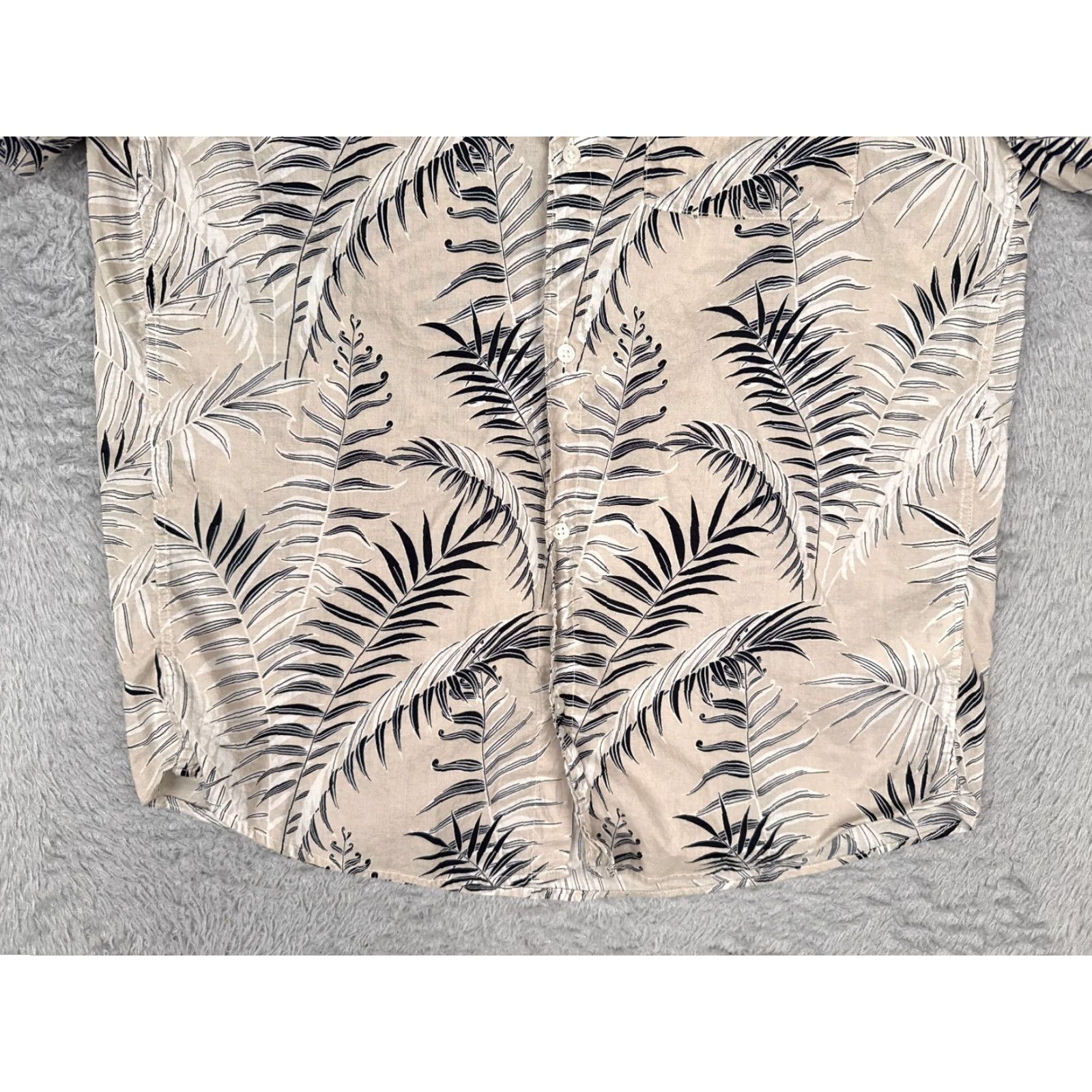 H&M H&M Shirt Adult Medium Beige Floral Leaf Button Up 100% Cotton Pocket Hawaiian Mens Size US M / EU 48-50 / 2 - 5 Thumbnail