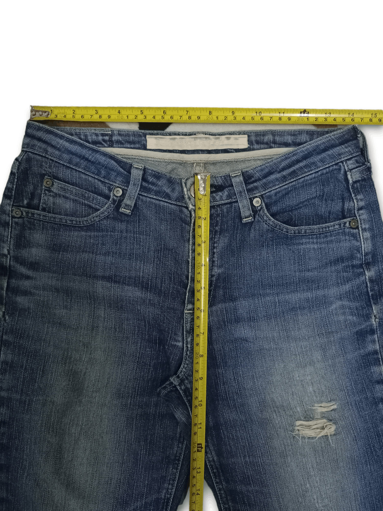 Levi's × Levi's Vintage Clothing Vintage Levis Ladys Blue Wash Distressed Jeans Made in Japan Size 28" / US 6 / IT 42 - 9 Thumbnail