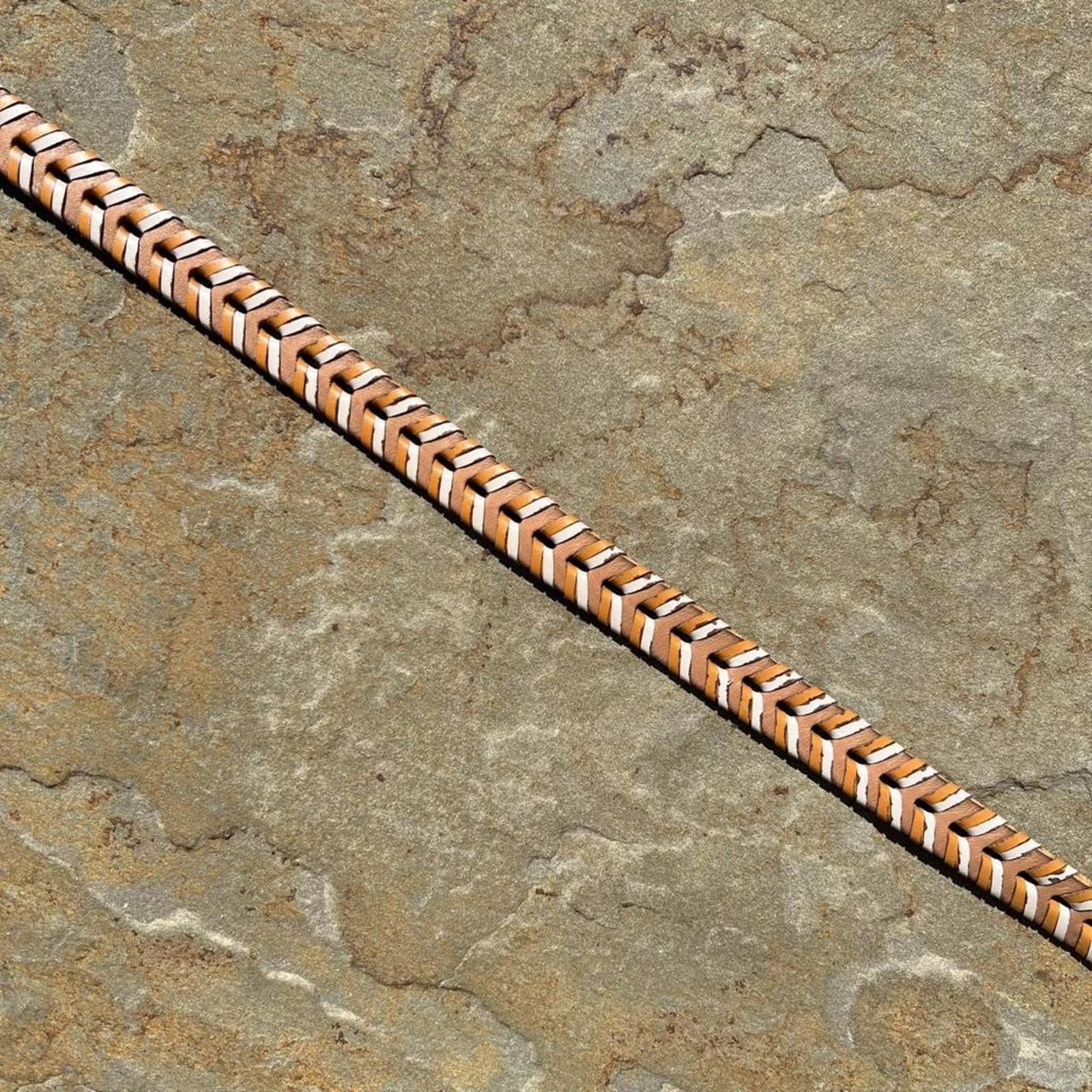 Fossil Y2K Fossil Tan/Cream/Brown Leather Woven Western Belt Size ONE SIZE - 3 Thumbnail