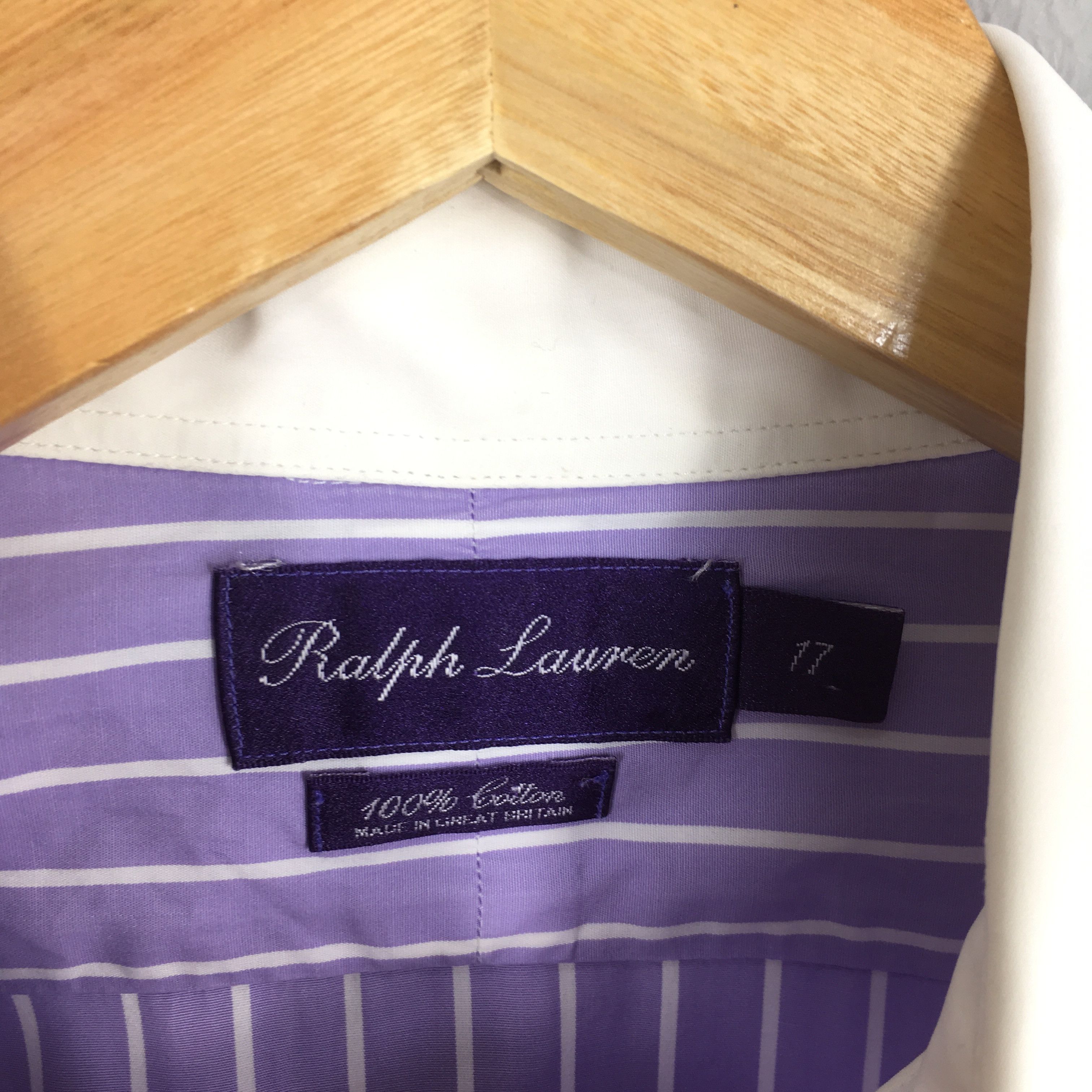 Polo Ralph Lauren Polo Ralph Lauren Purple Label Vertical Striped Shirt Size US XL / EU 56 / 4 - 5 Thumbnail