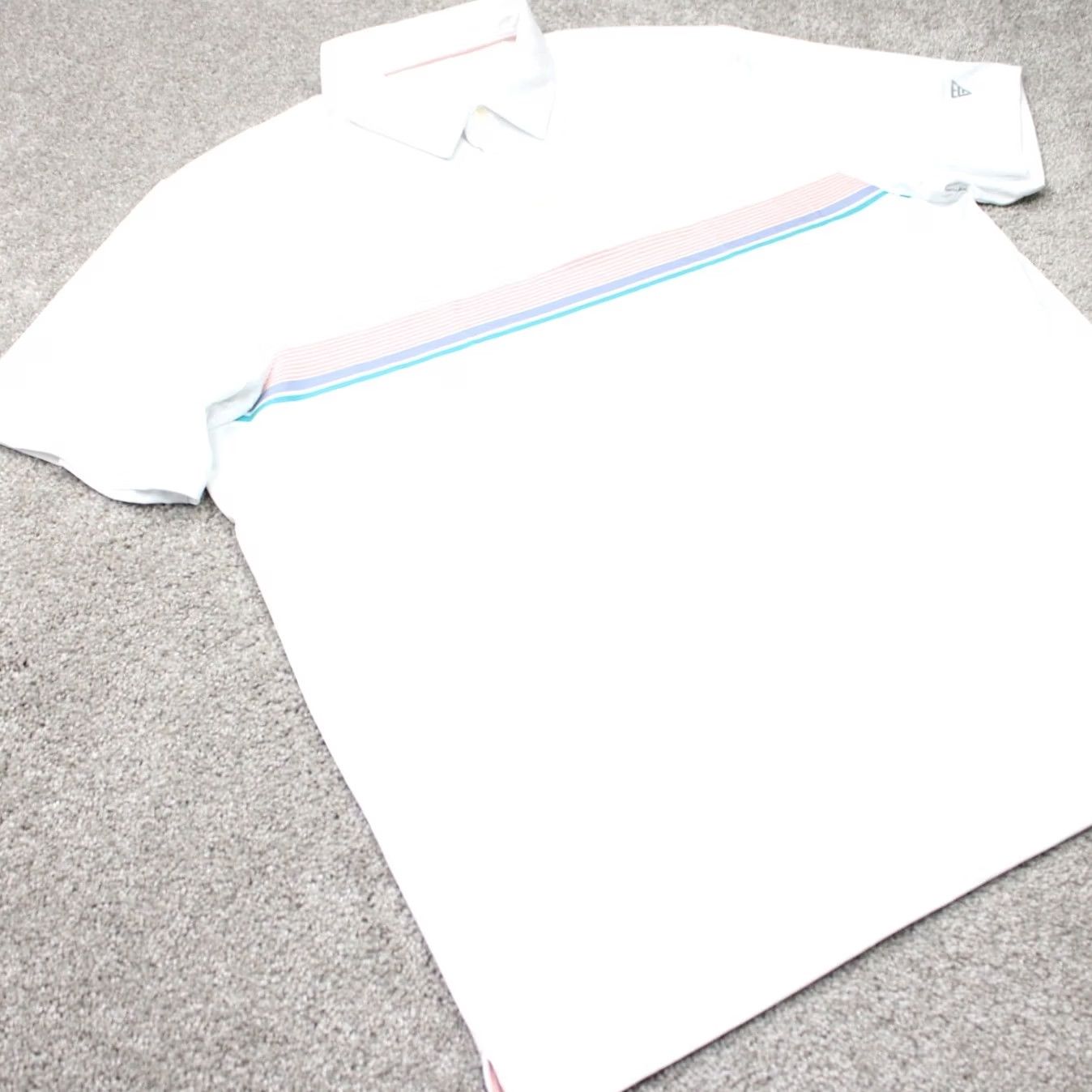 Vintage Maelreg Polo Shirt Men 2XL XXL White/Orange/Blue Golf Stretch Short Sleeve Size US XXL / EU 58 / 5 - 4 Thumbnail