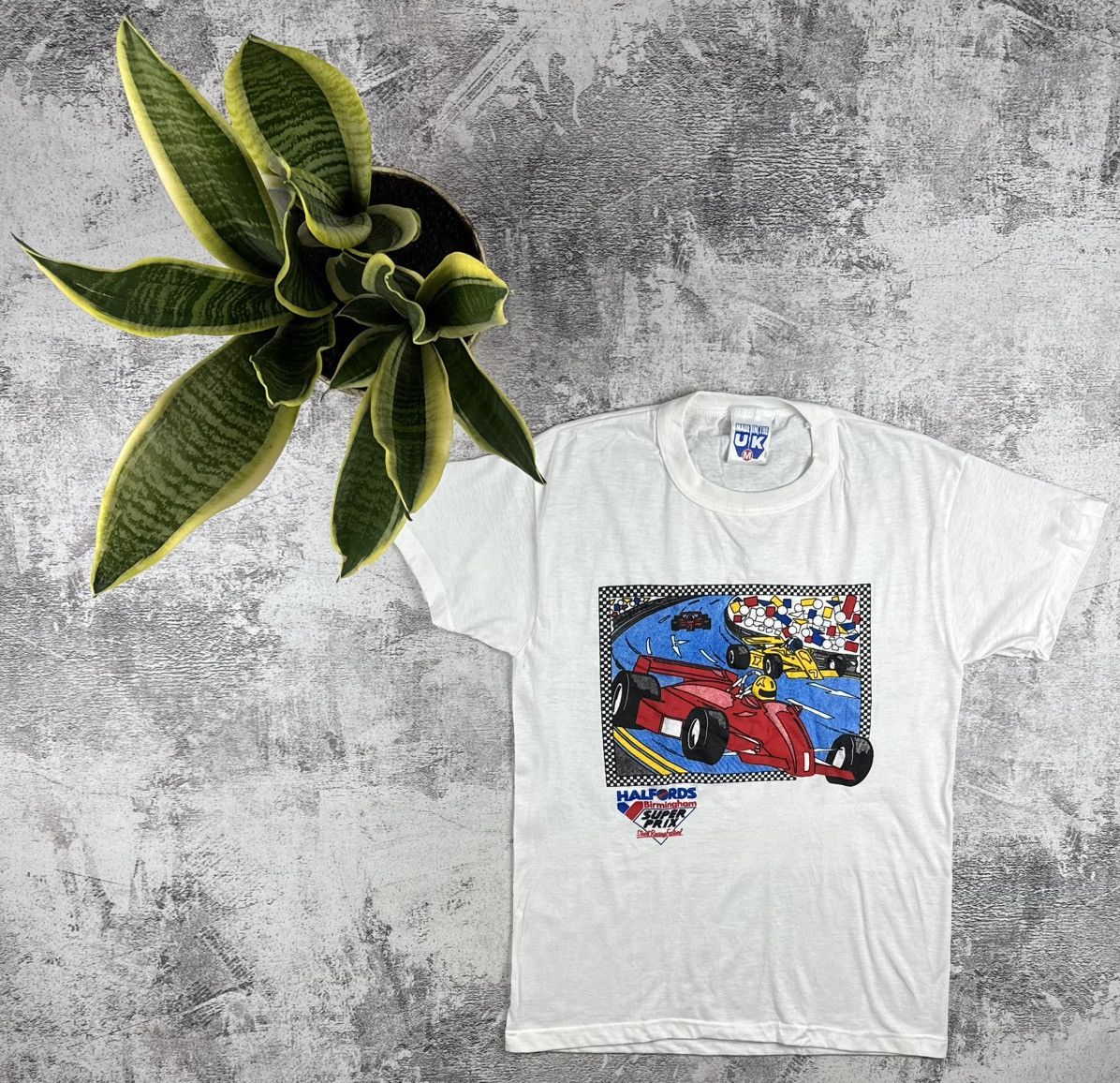 Tshirt blanc vintage années 90 Michael Schumacher F1 racing