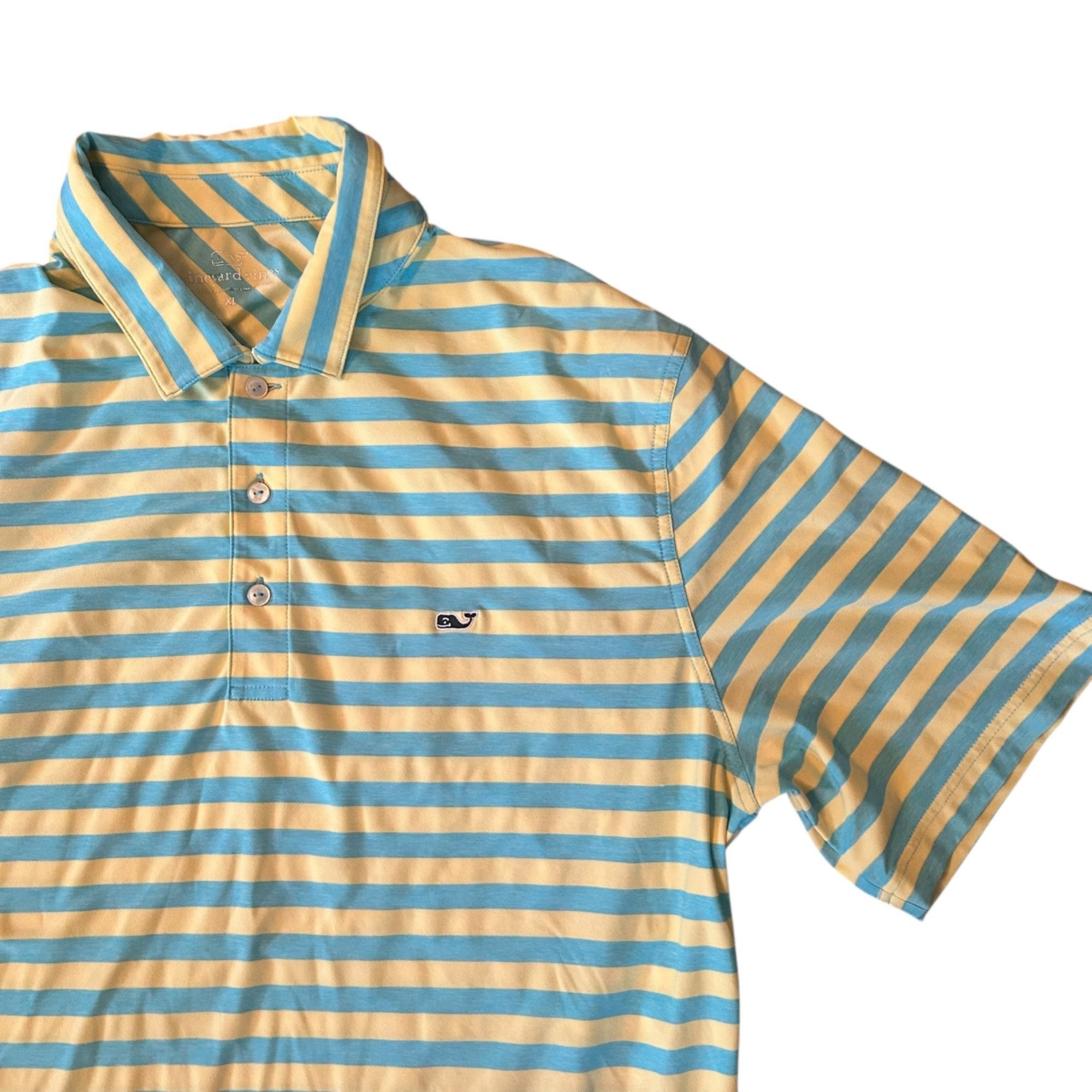 Other Vineyard Vines Bright Yellow & Blue Striped Polo XL Size US XL / EU 56 / 4 - 2 Thumbnail