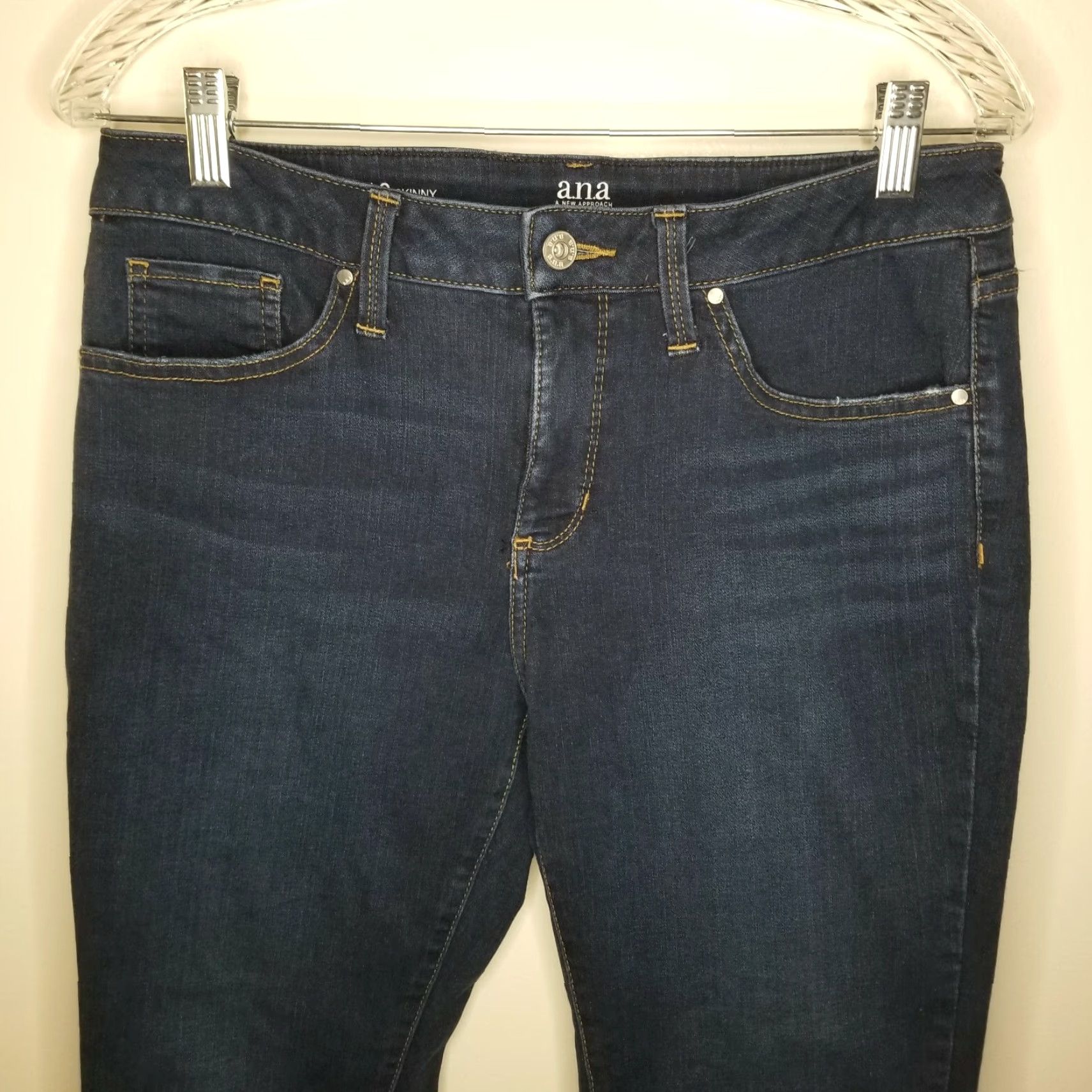 Vintage A New Approach Womens Skinny Blue Jeans Size 10 Size 32" / US 10 / IT 46 - 2 Thumbnail
