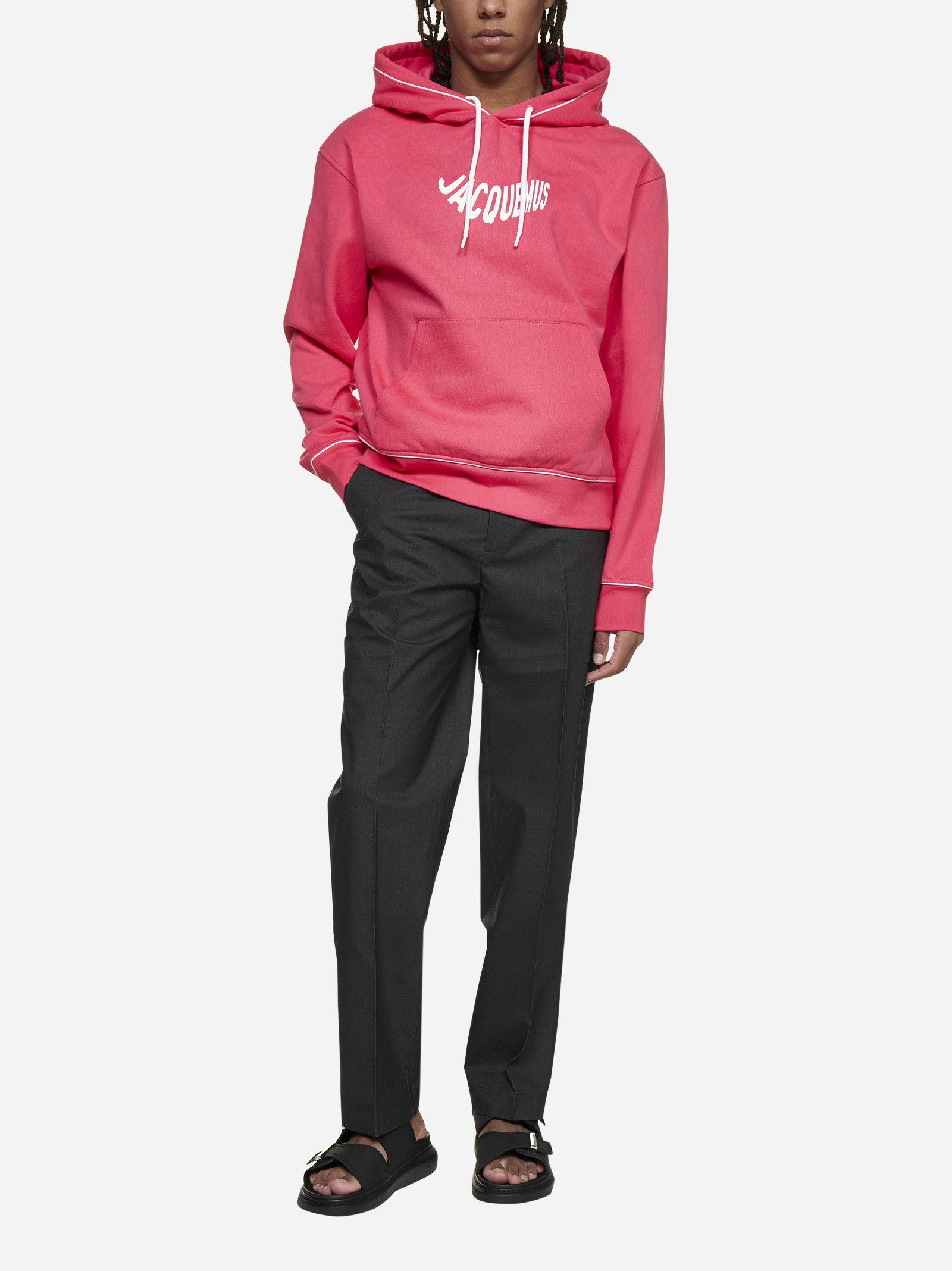 Jacquemus Pink Le Sweatshirt Vague Wave Logo Hoodie Size XS / US 0-2 / IT 36-38 - 4 Thumbnail