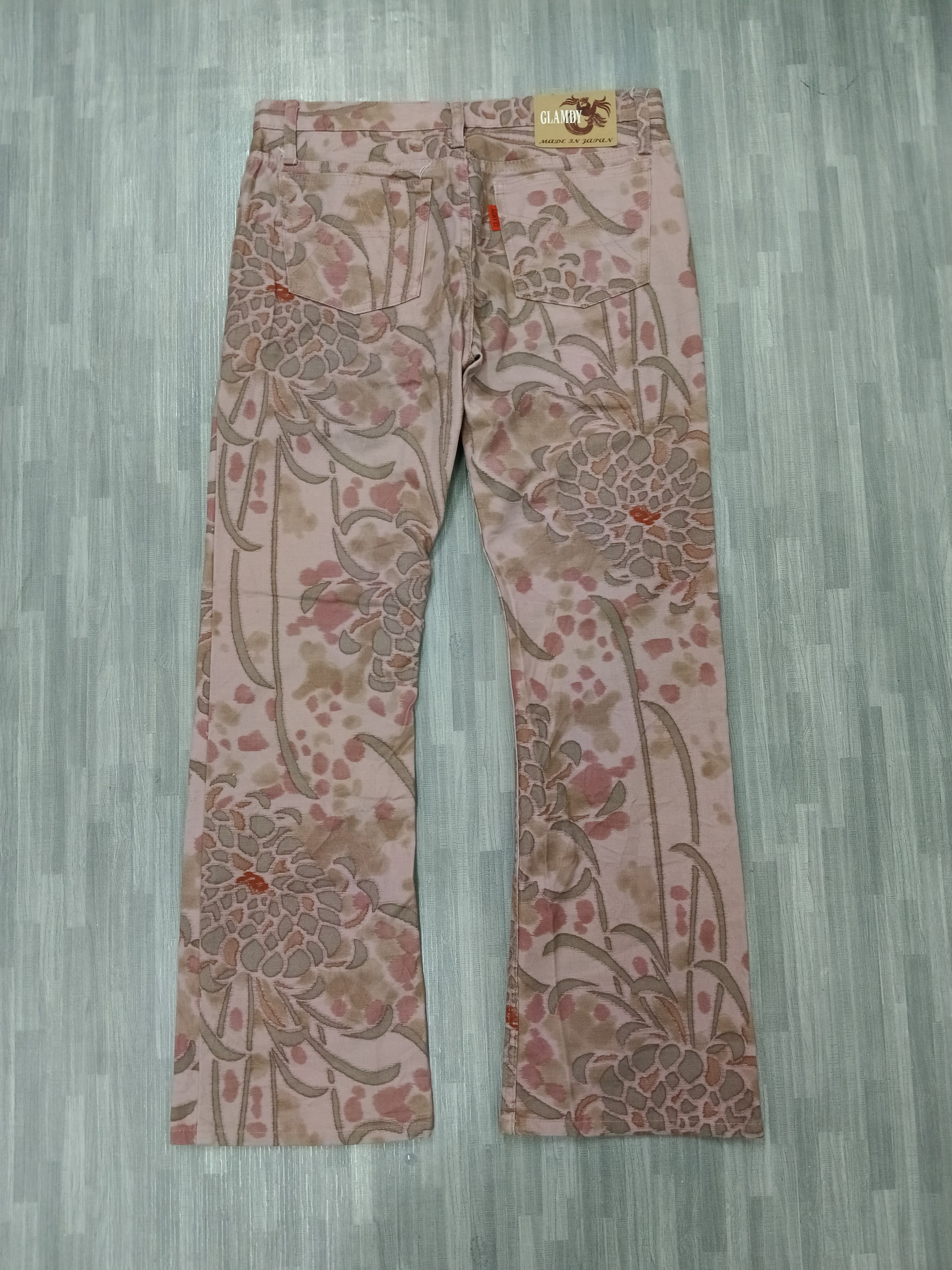 Japanese Brand FLARE GLAMDY MADE IN JAPAN FULLPRINT DENIM PANTS Size US 30 / EU 46 - 3 Thumbnail