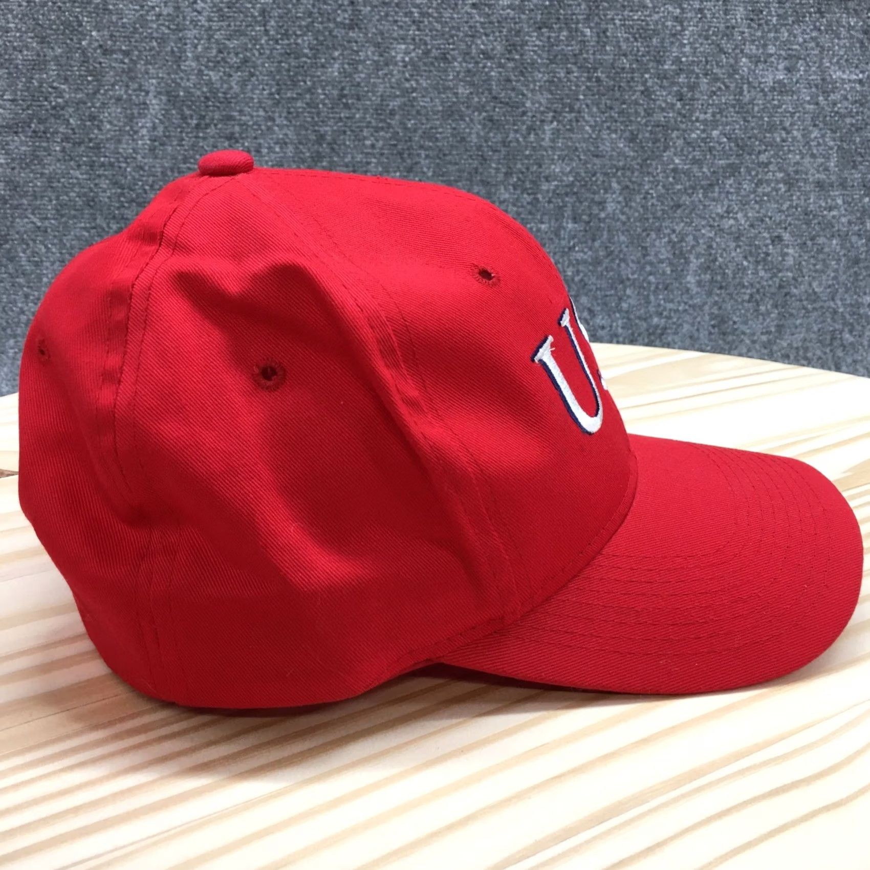 Vintage United States Trucker Hat Mens Red OS Curved Brim Embroidered Logo Size ONE SIZE - 7 Thumbnail