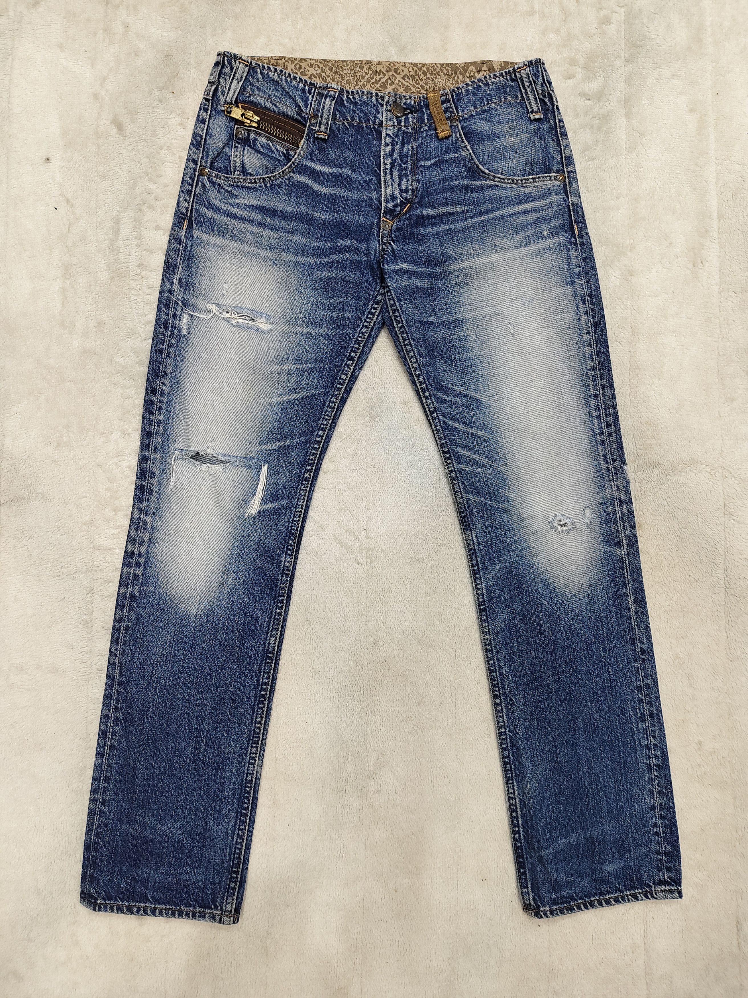 Japanese Brand 🇯🇵 RNA Inc Snake Skin Pattern Leather Pocket Distressed Size 30" / US 8 / IT 44 - 4 Thumbnail