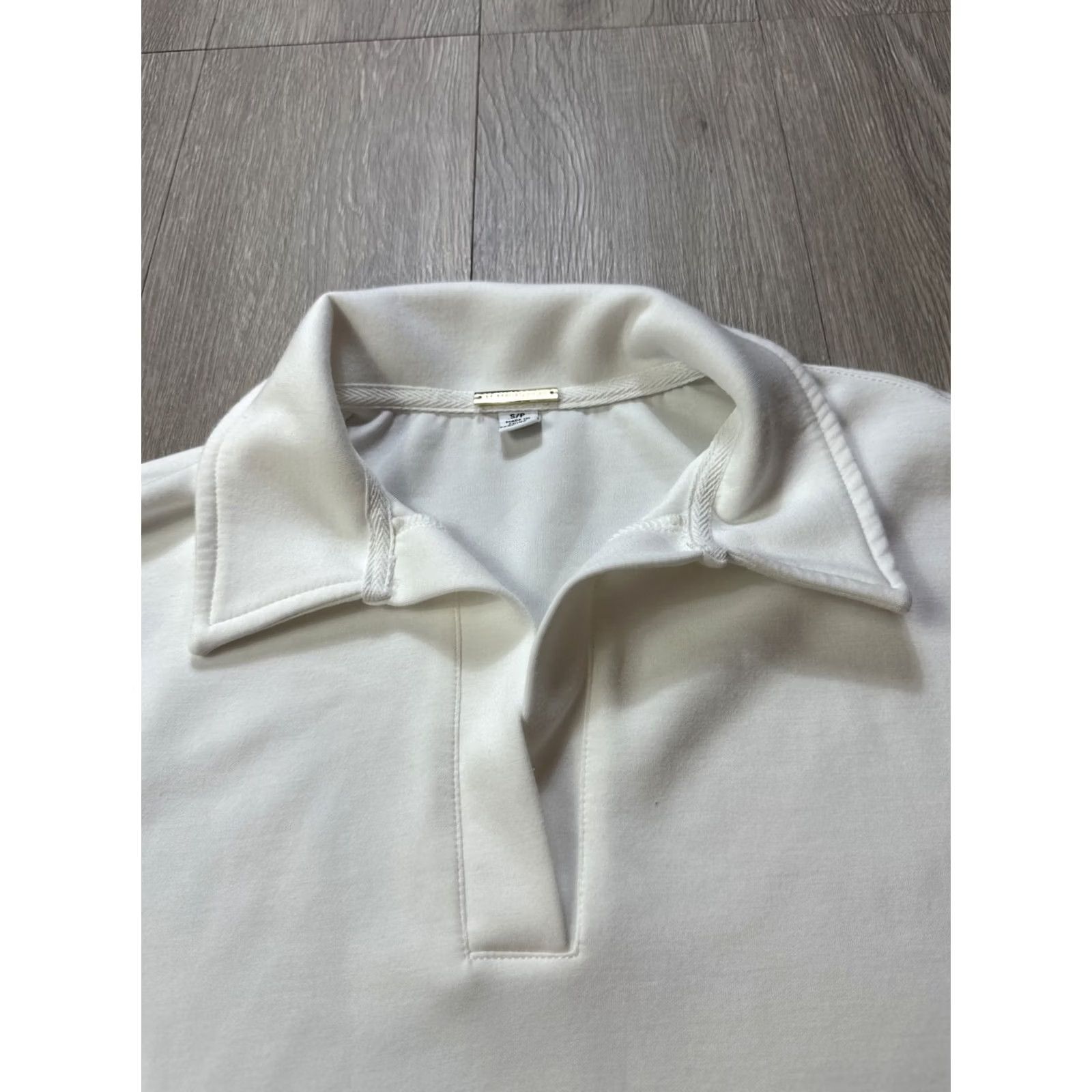 Vintage VINTAGE M. Magaschoni Shirt Womens Small White Collared Cuffed Pullover Sweater Size S / US 4 / IT 40 - 2 Thumbnail