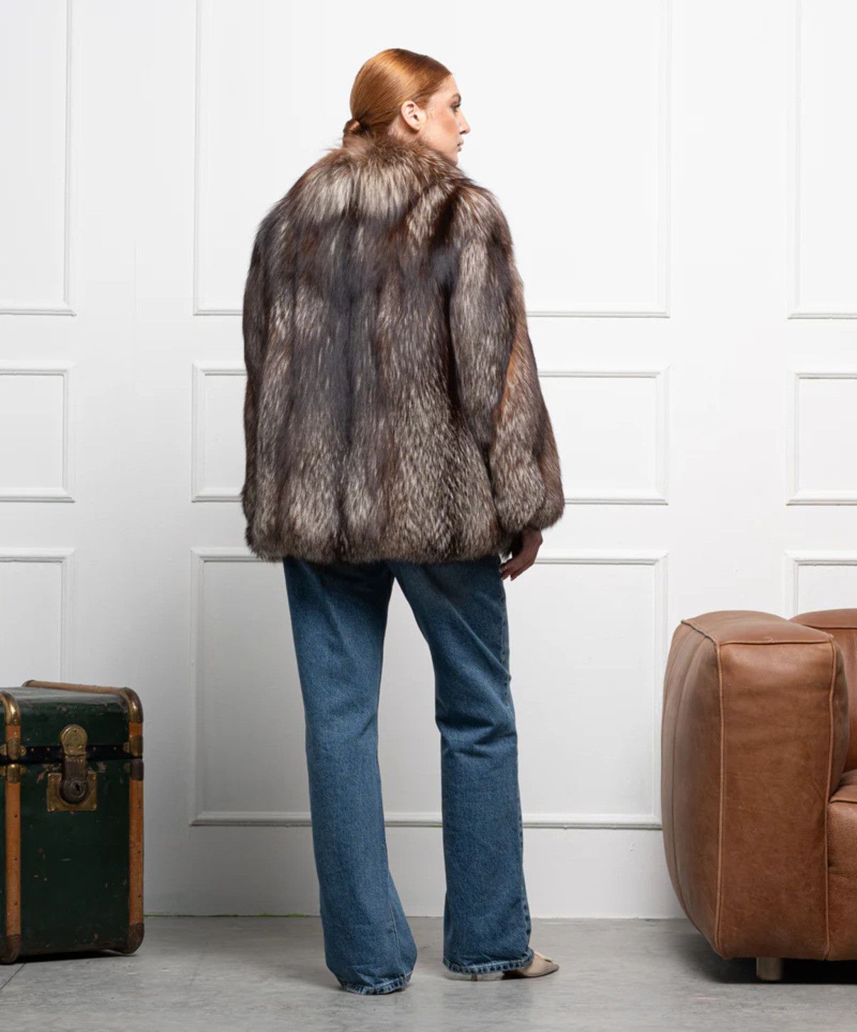 Other Women’s ‘Brown’ Silver Fox Fur Coat Size L / US 10 / IT 46 - 4 Thumbnail