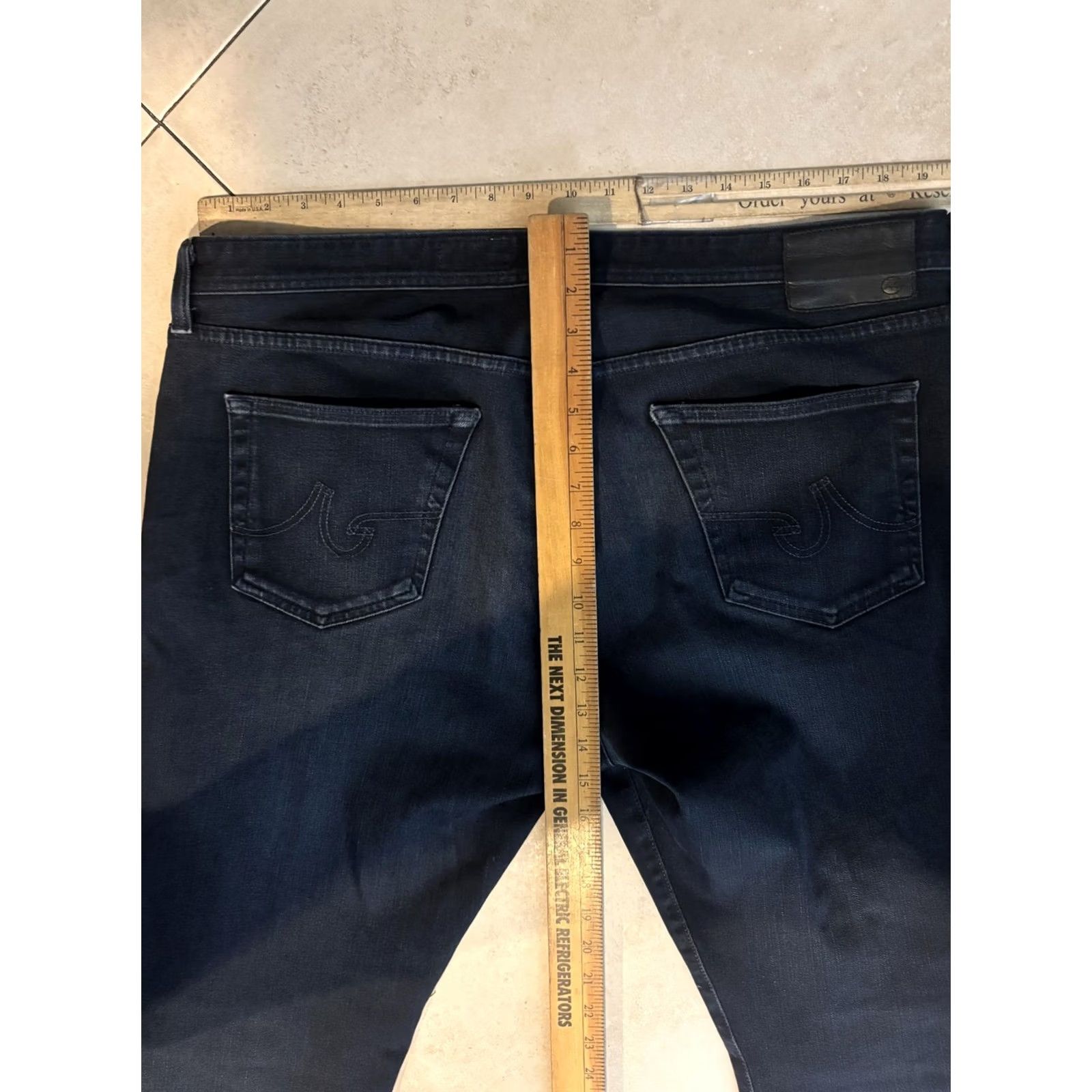 Denime AG Adriano Goldschmied Jeans Mens 40x34 Blue Dark Tailored Leg Straight 5-Pocket Denim Mens Size US 40 / EU 56 - 6 Thumbnail