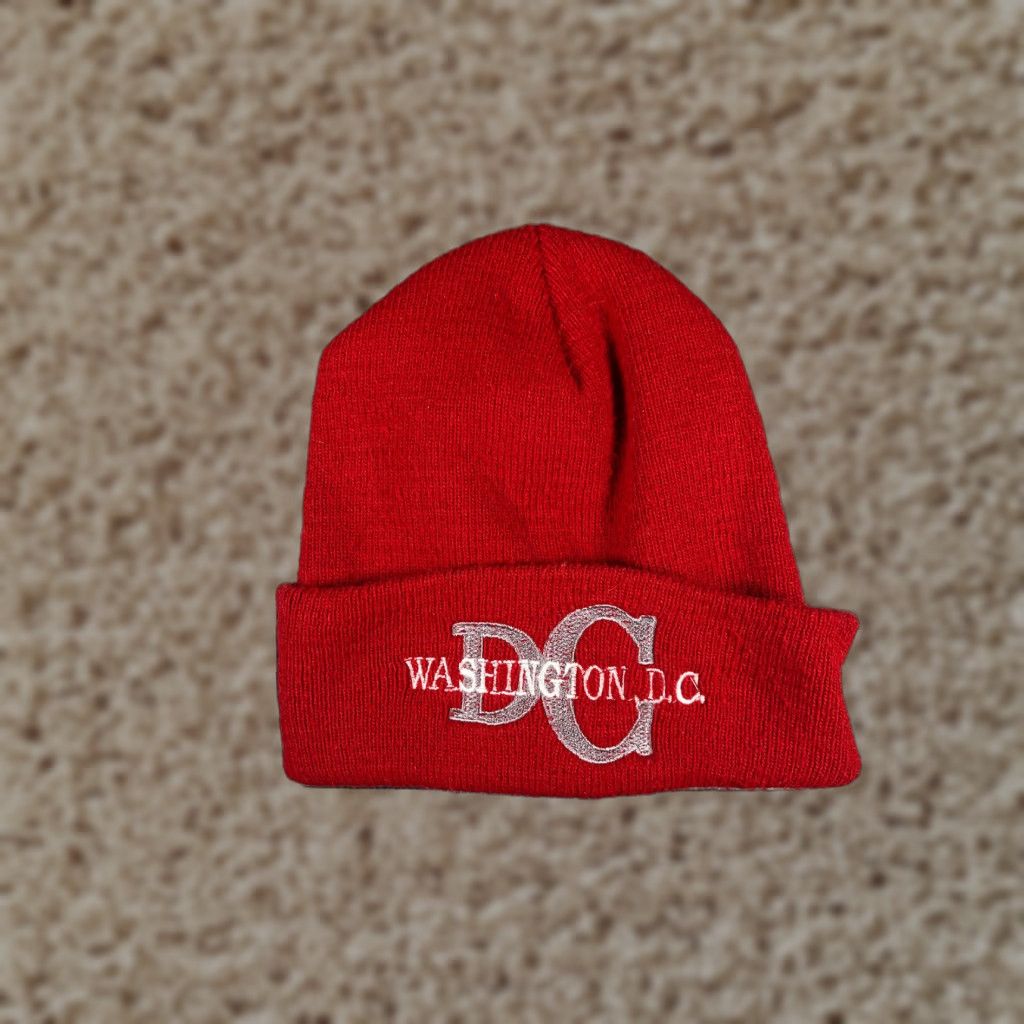 Vintage Washington DC Beanie Adult One Size Red Knit 100% Acrylic Ski Outdoors Toque Size ONE SIZE - 1 Thumbnail