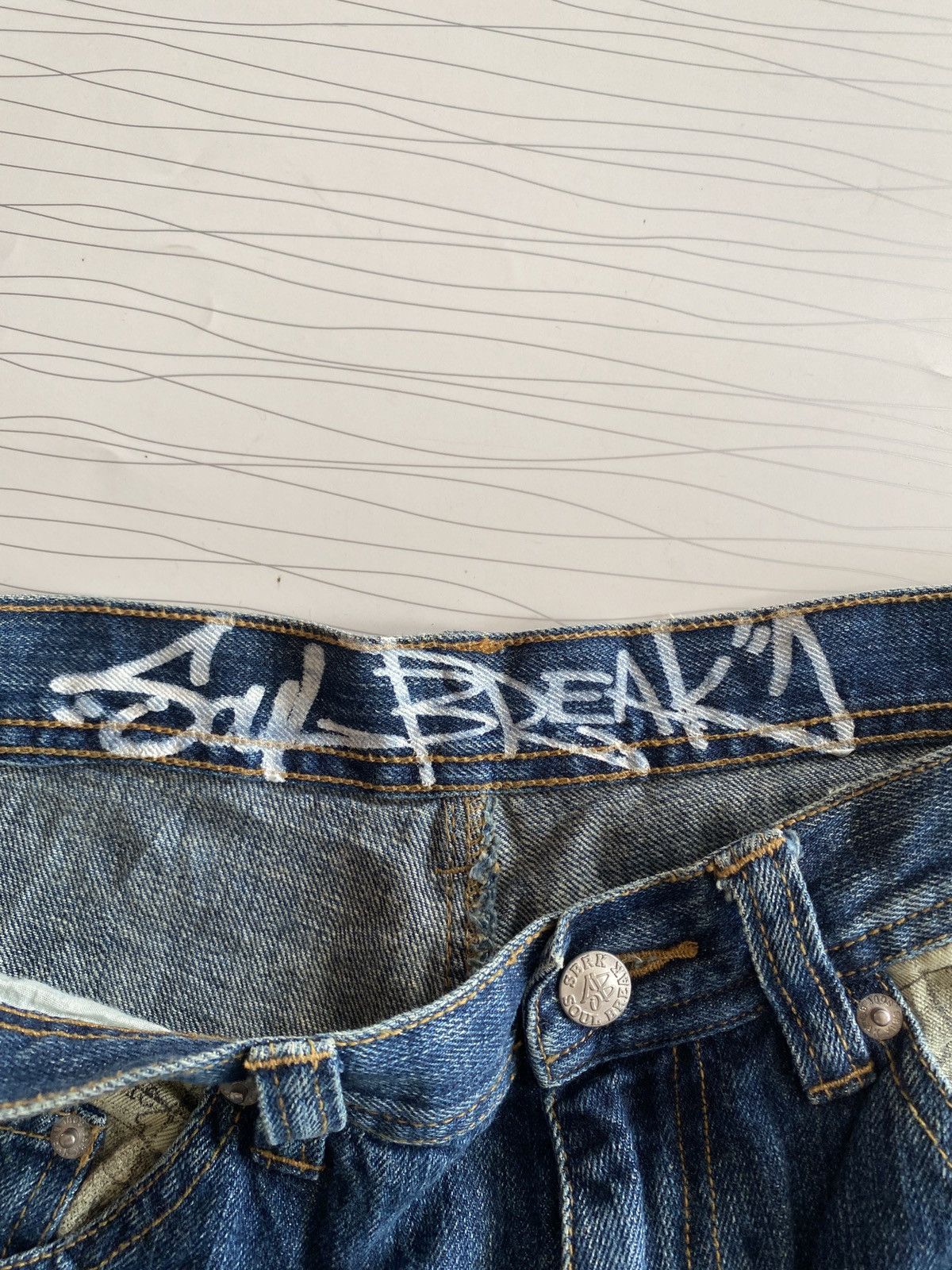 JNCO Vintage Y2K SOUL BREAK Denim Baggy Jeans Buckle Back Size US 30 / EU 46 - 22 Thumbnail