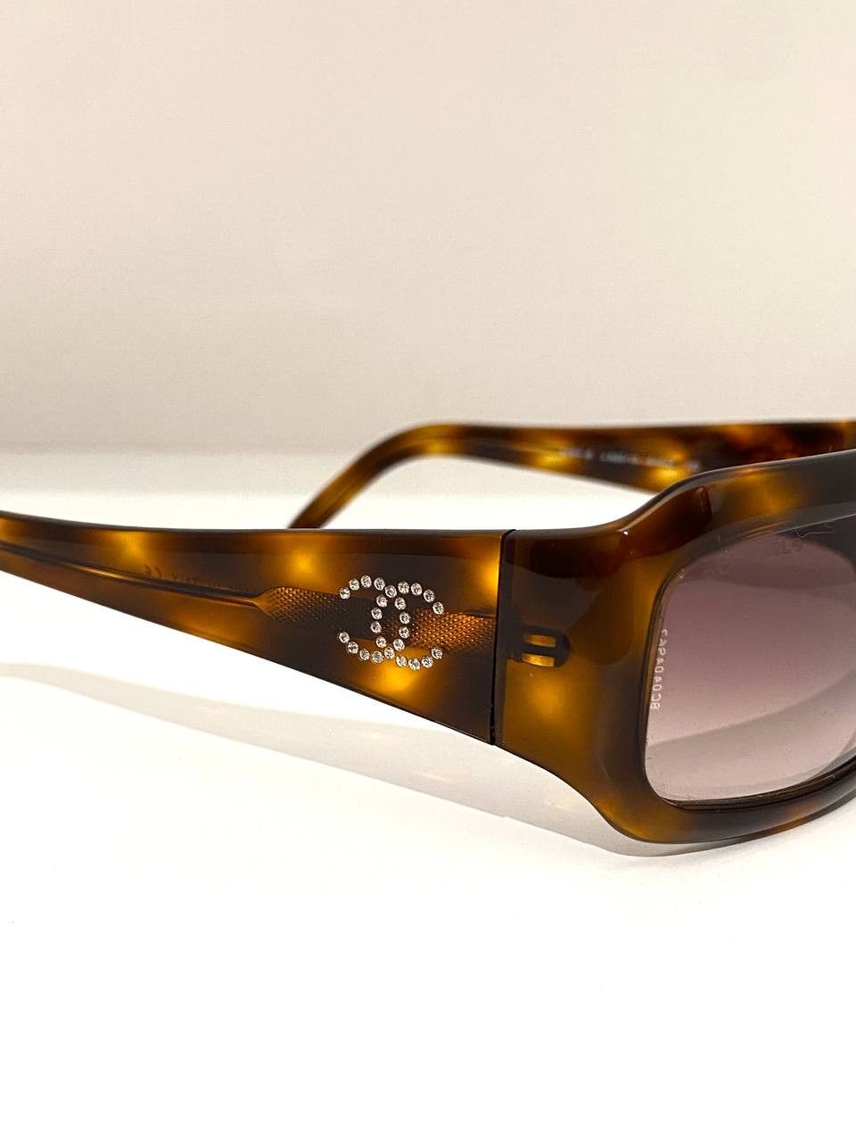 Chanel Chanel CC Logo Rhinestones Retro Chunky Sunglasses Y2K Size ONE SIZE - 6 Thumbnail