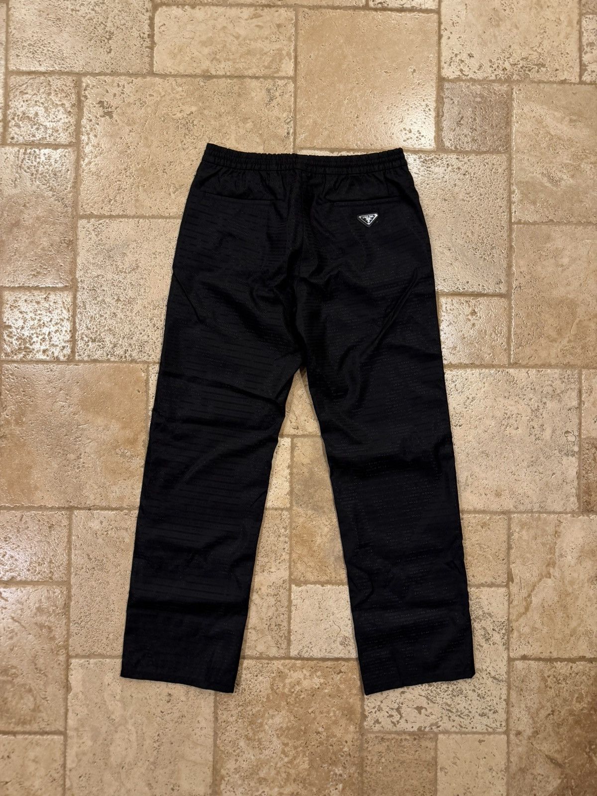 Prada Prada Re-Nylon Tonal Logo Print Monogram Black Track Pants Size US 36 / EU 52 - 6 Thumbnail