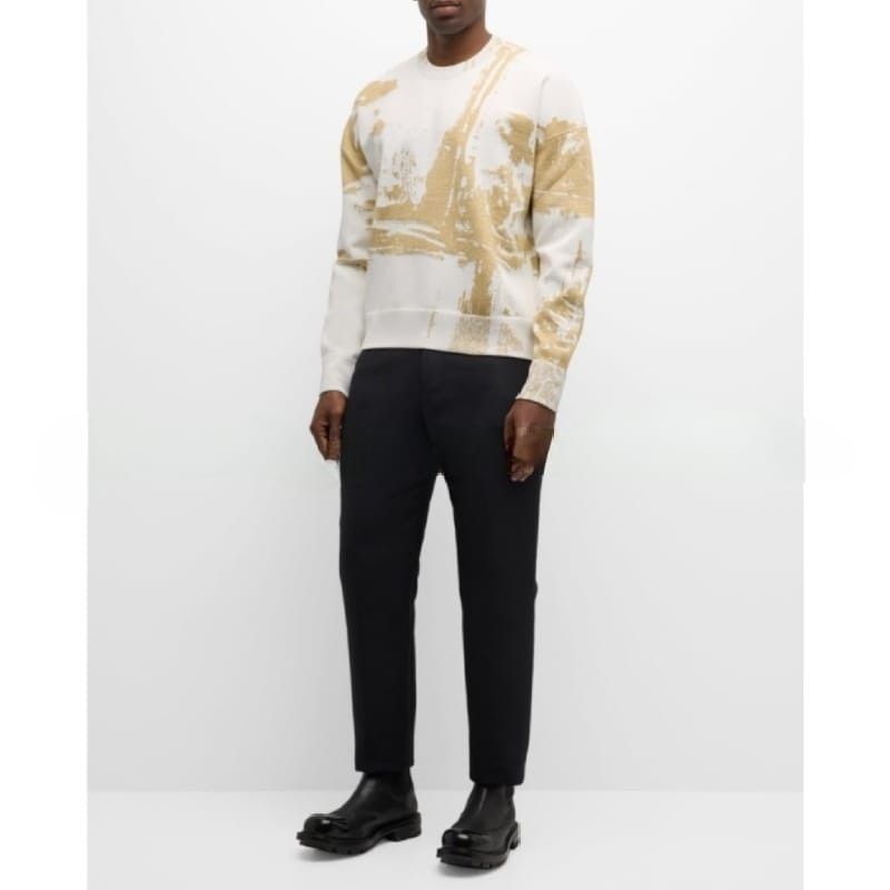 Alexander McQueen o1w1db10725 Crew Neck Long Sleeve T-Shirt in Ivory/Gold Size US S / EU 44-46 / 1 - 2 Thumbnail