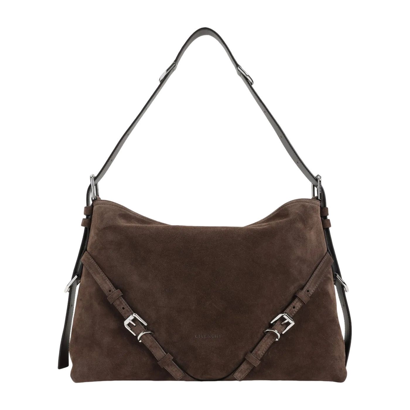 Givenchy GIVENCHY Medium Voyou Ebony Brown Suede Shoulder Bag New And Size ONE SIZE - 1 Thumbnail