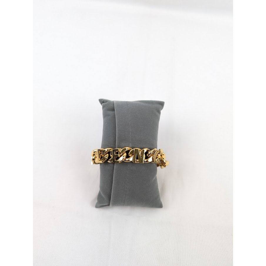 Balenciaga o1rshd1 Size: Small / Logo Bracelet in Gold Size ONE SIZE - 1 Thumbnail