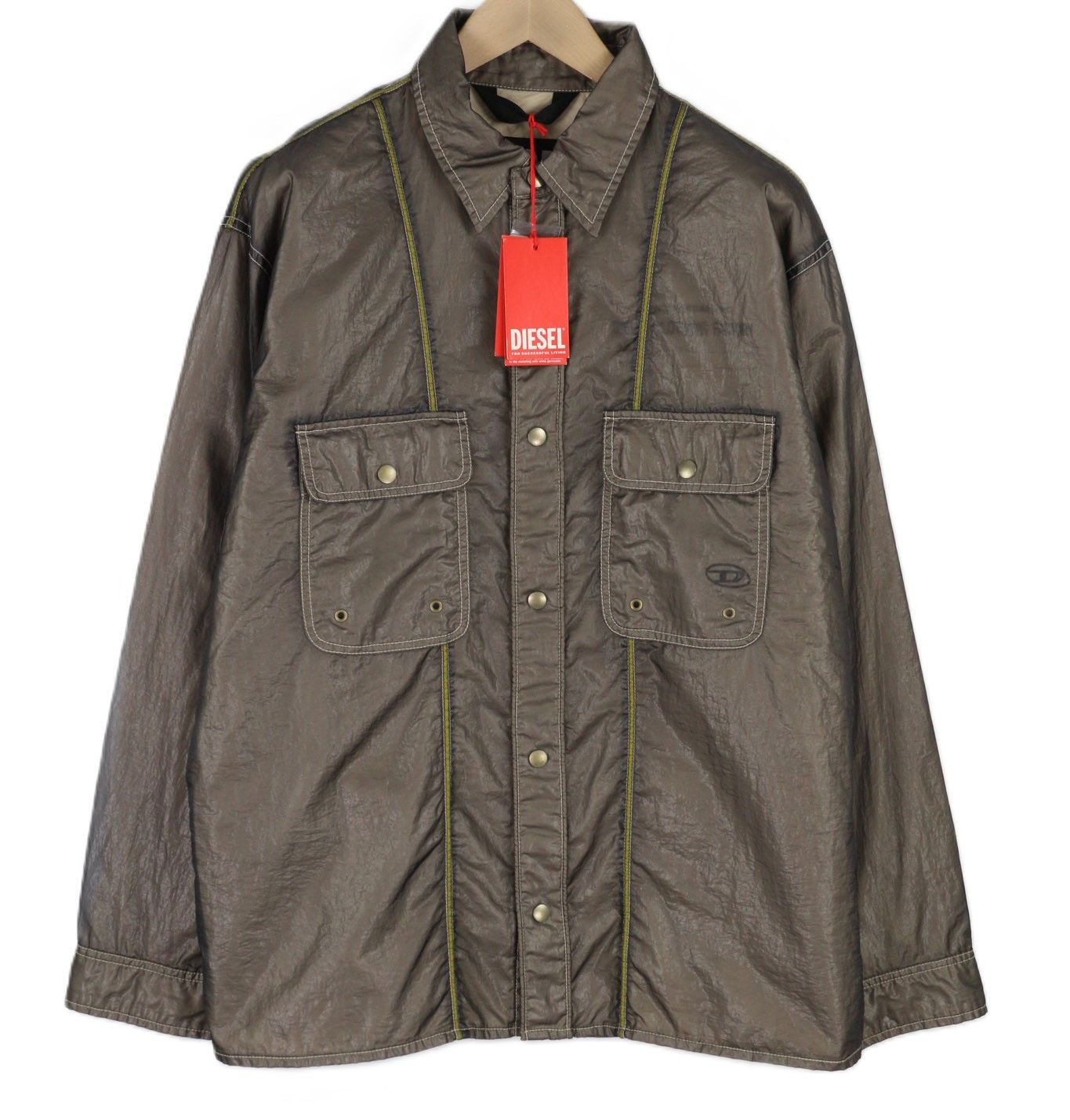 Diesel S-U24 L Snap Buttons Shiny Polo Collar Jacket 81738 Size US L / EU 52-54 / 3 - 1 Thumbnail