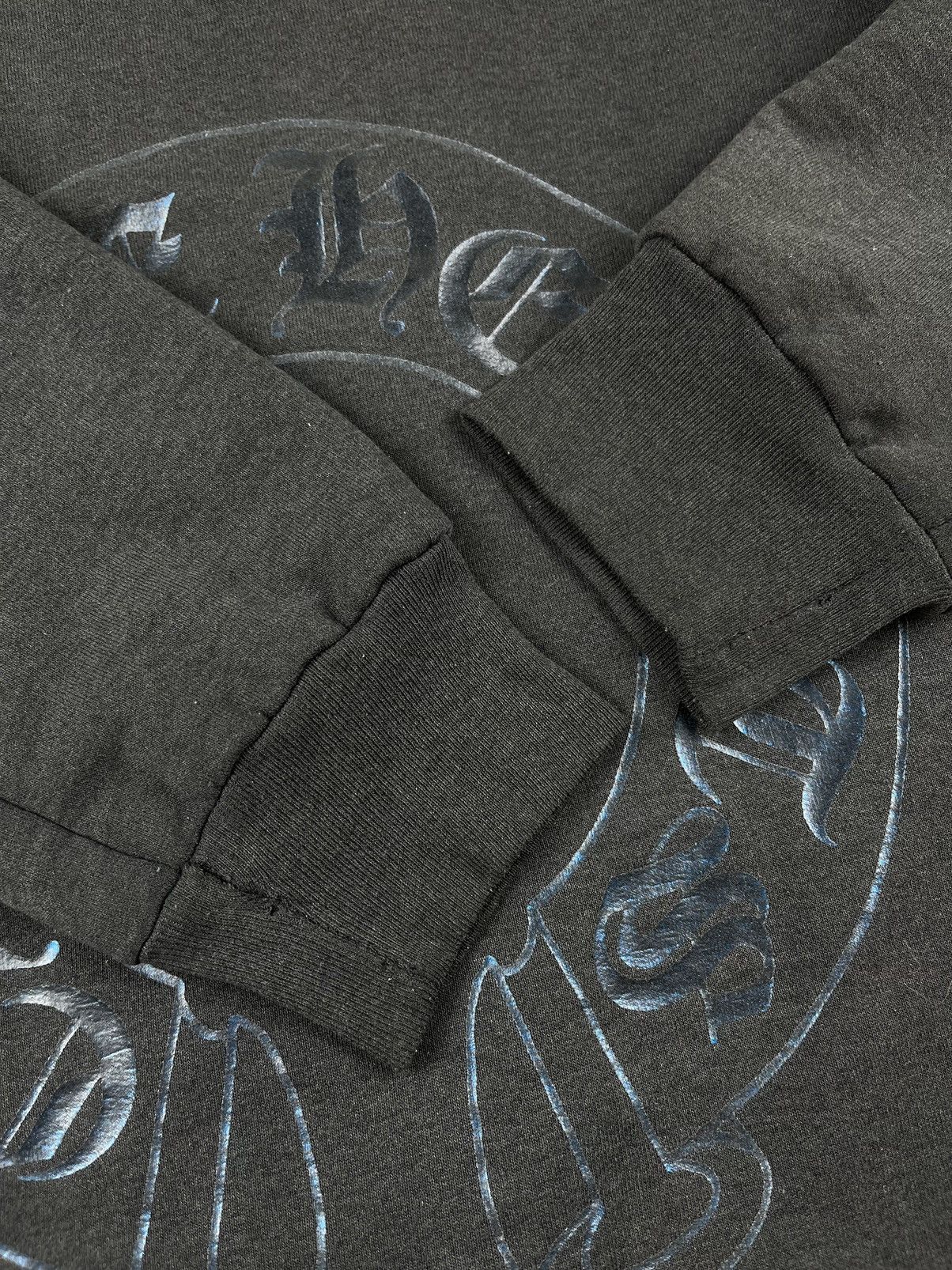 Chrome Hearts Chrome Hearts Vintage Thrashed Metallic Blue Thermal Hoodie Size US S / EU 44-46 / 1 - 7 Thumbnail