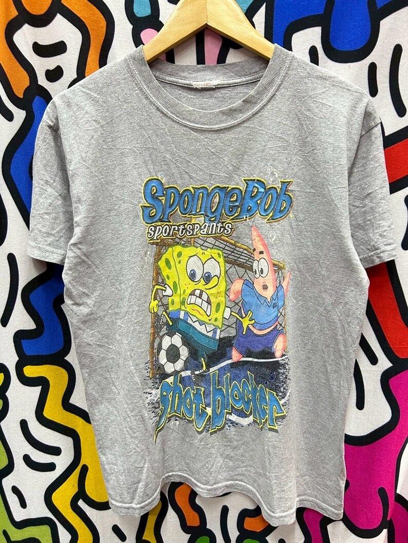 Cartoon Network Vintage 2000s SpongeBob Cartoon tshirt size S-M Size US M / EU 48-50 / 2 - 2 Thumbnail