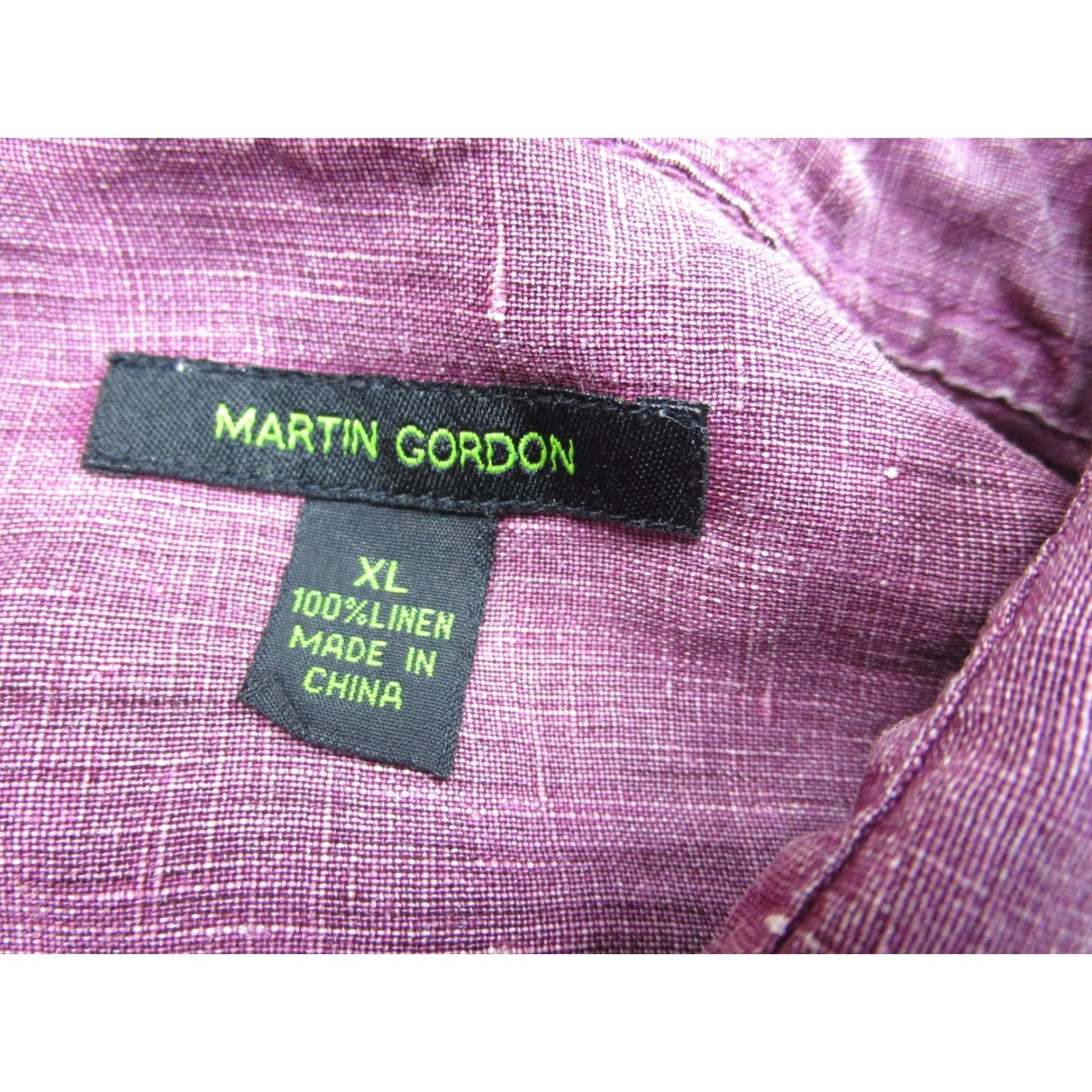 Vintage Martin Gordon Shirt Mens XL Purple 100% Linen Long Sleeve Old Money Quiet Luxury Size US XL / EU 56 / 4 - 5 Thumbnail