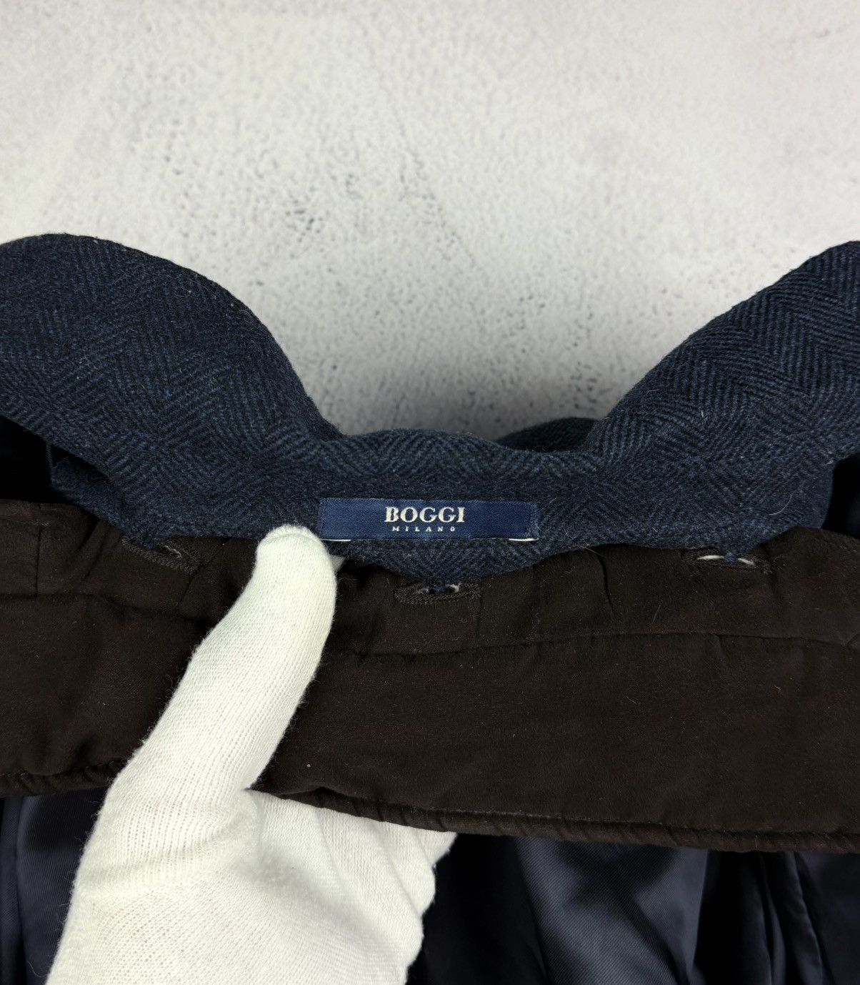 Boggi Boggi Milano Mens Blazer Navy Blue Size 54 Fit Quilted Lined Size 54R - 16 Thumbnail