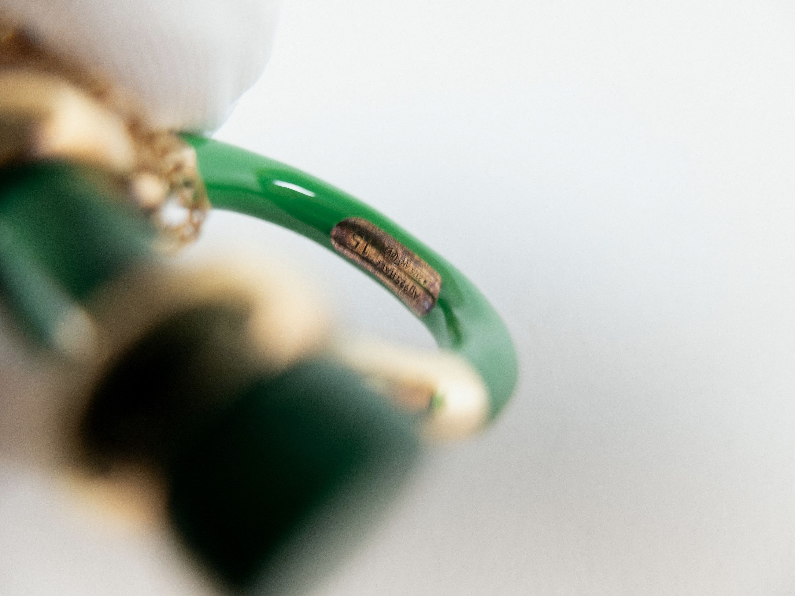 Bottega Veneta BOTTEGA VENETA Bolt green & gold tone silver ring w chain 15 Size ONE SIZE - 7 Thumbnail