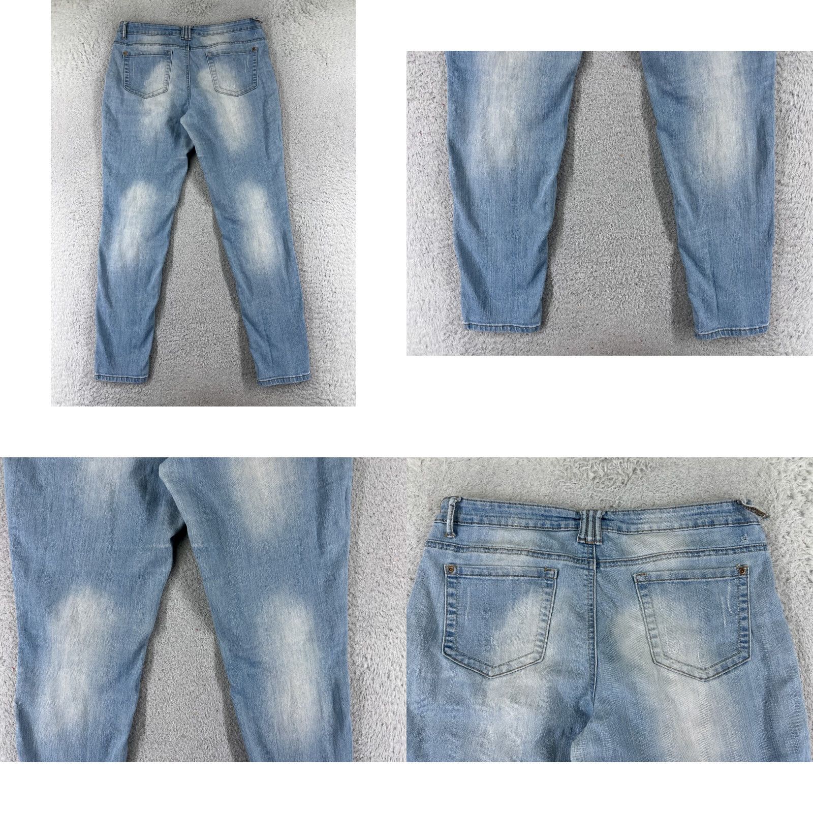 Vintage Elite Jeans Jeans Women's 30x28 Blue Denim Tapered Distressed Cotton Blend 11 Regular Belt Loops 5-Pocket Design Size 32" / US 10 / IT 46 - 9 Thumbnail