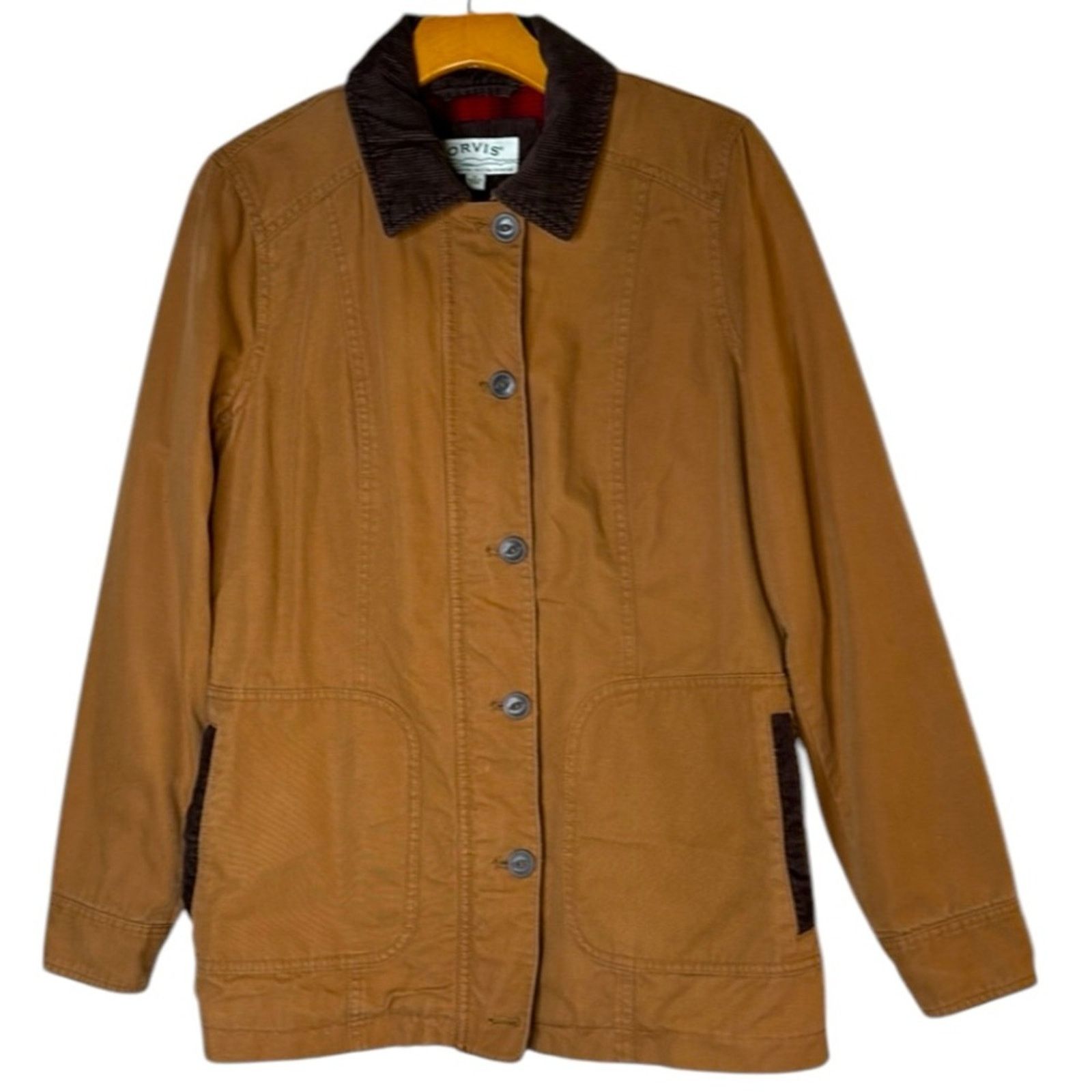 Orvis Orvis Chore Barn Coat Jacket Brown Corduroy Trim Flannel XS Size US XS / EU 42 / 0 - 1 Thumbnail